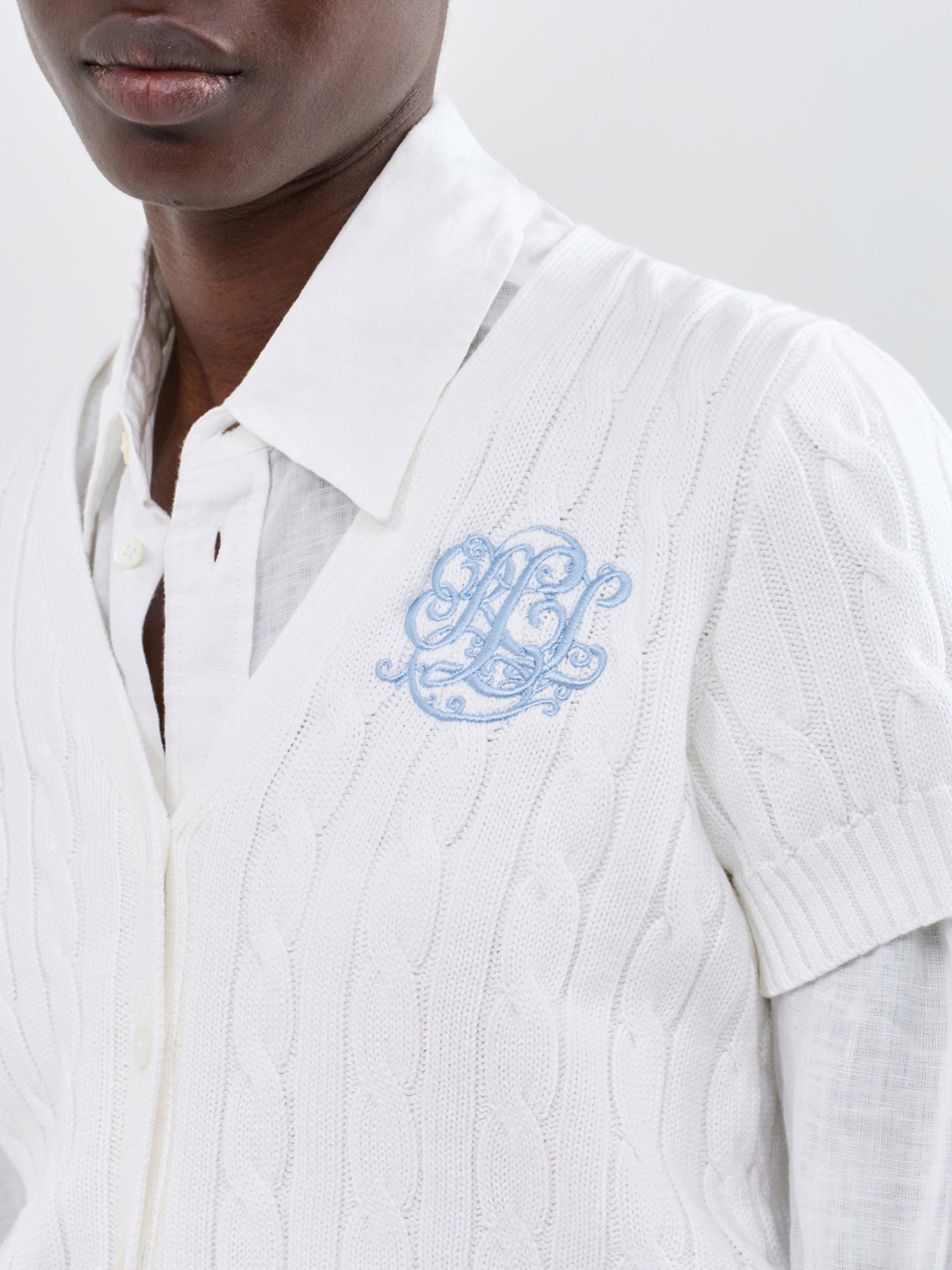 Cable Knit Cardigan White