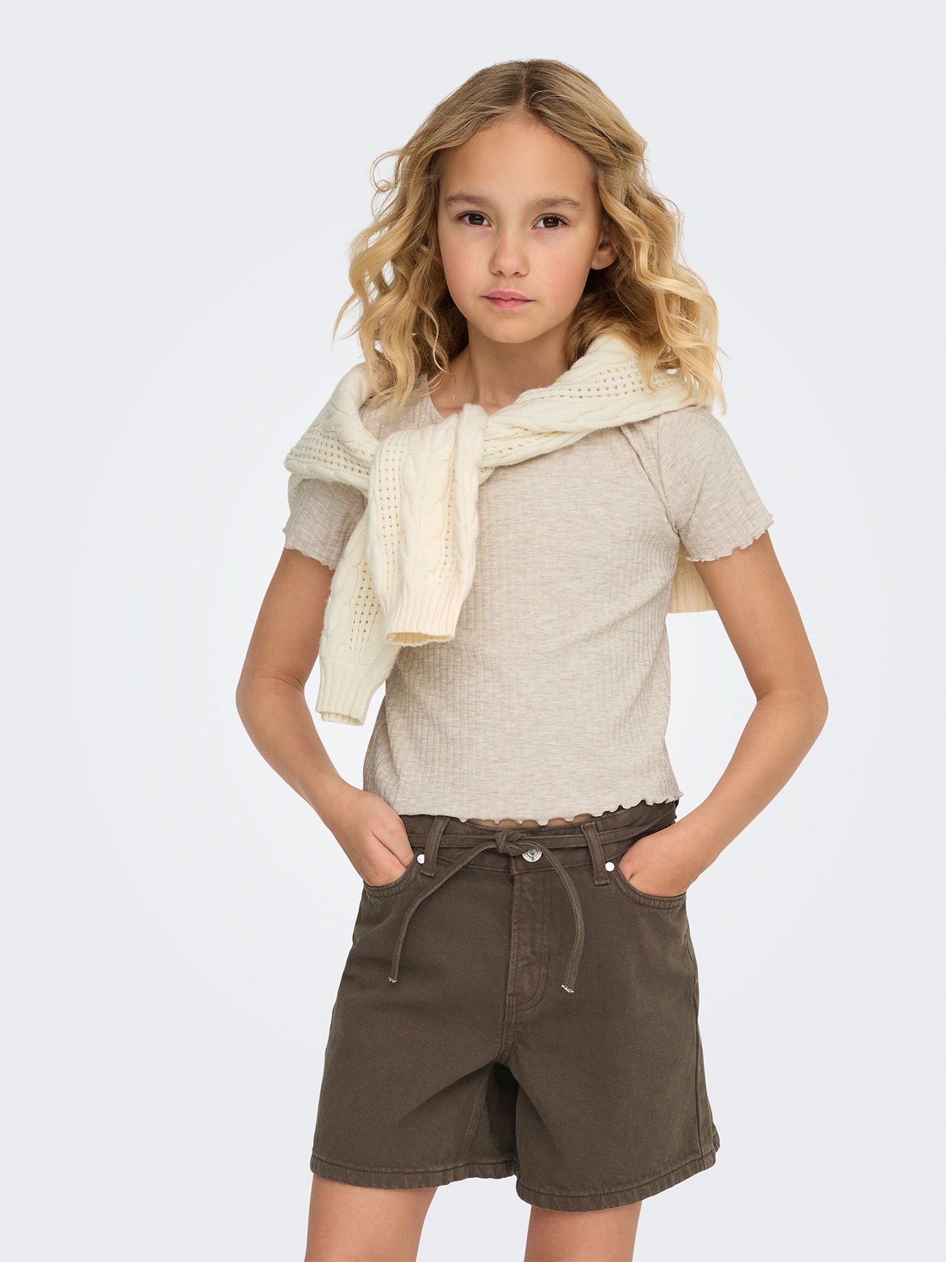 Kids' Knitted Top Ecru