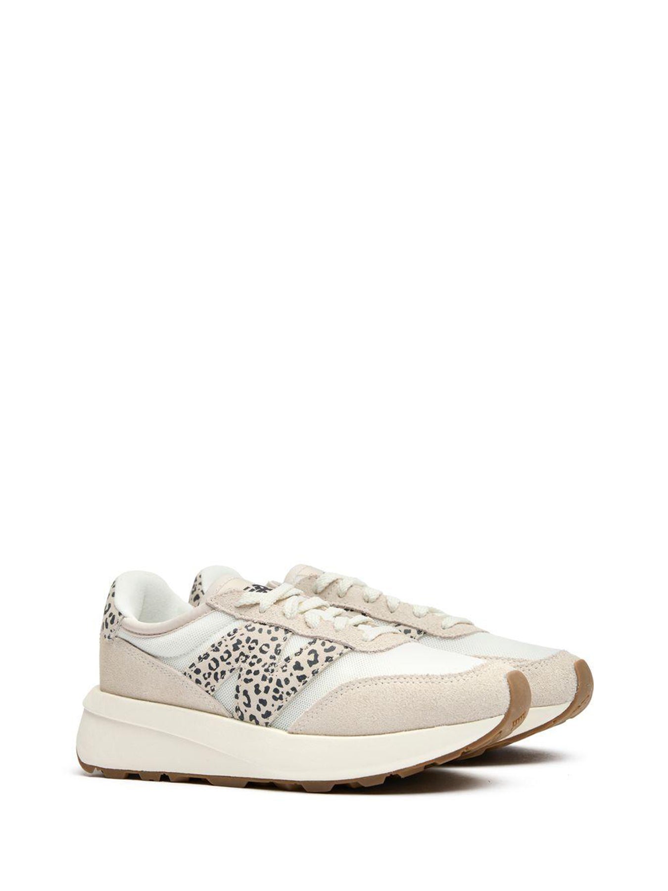 370 Trainers White Leopard Print
