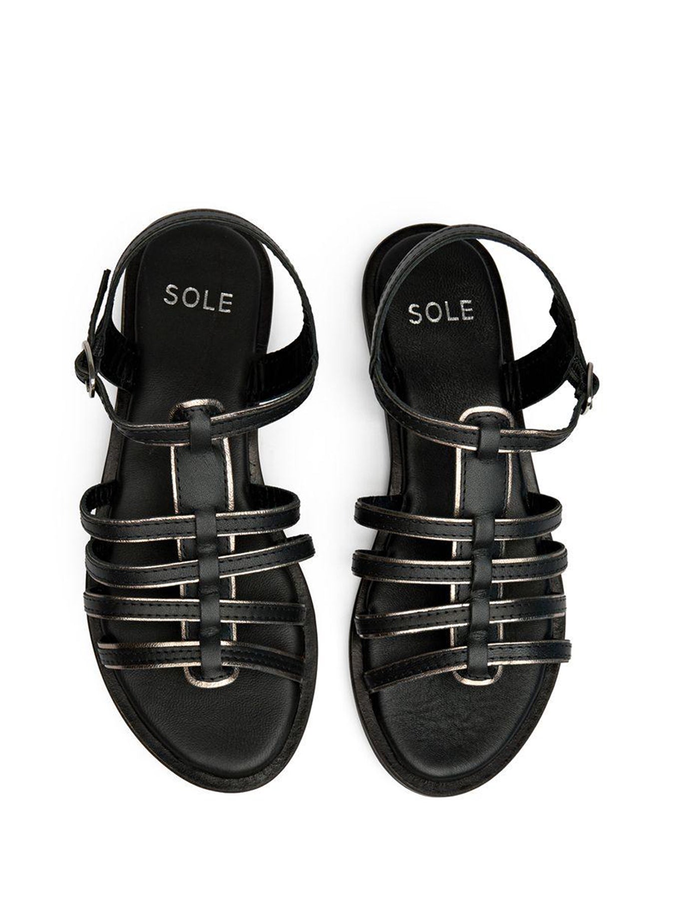 Demi Gladiator Sandals Black Pewter