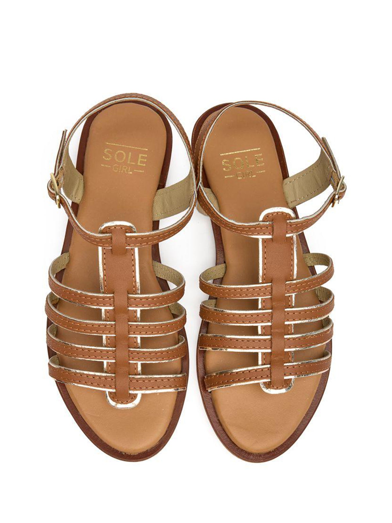 Demi Gladiator Sandals Tan Gold