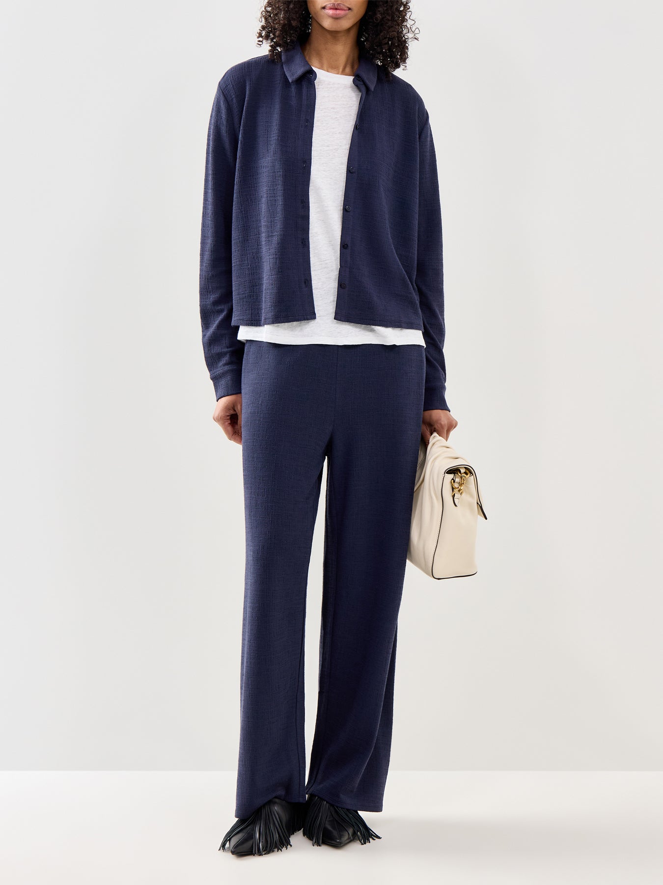 Straight Ankle Pants Navy
