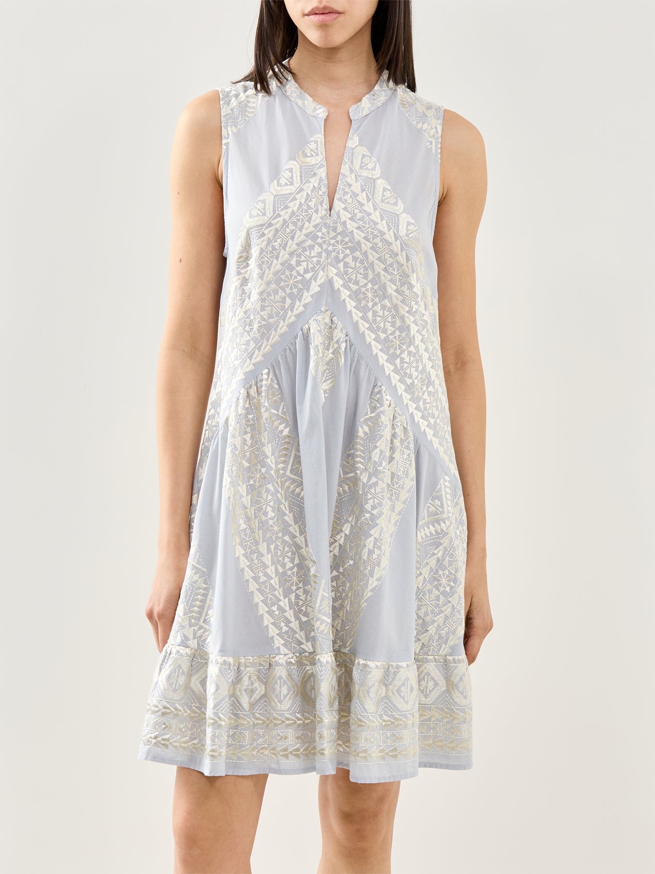 Triangle Sleeveless Mini Dress Grey