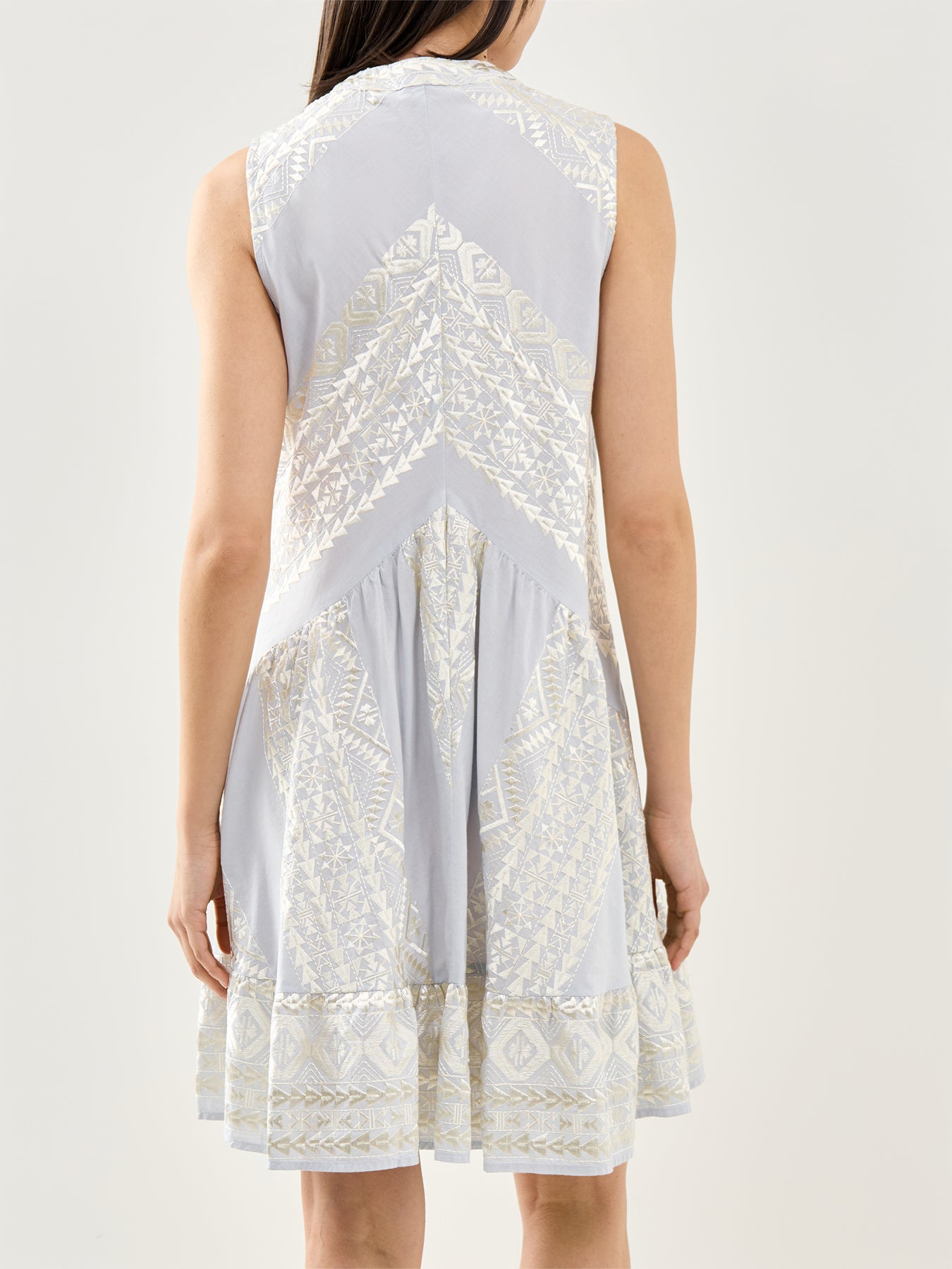 Triangle Sleeveless Mini Dress Grey