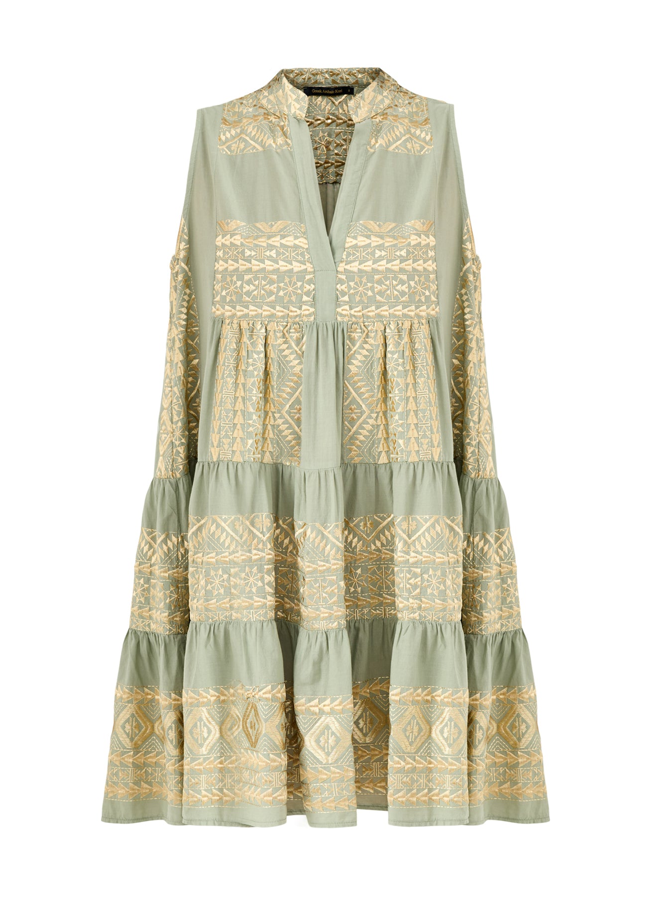 Triangle Sleeveless Mini Dress Khaki