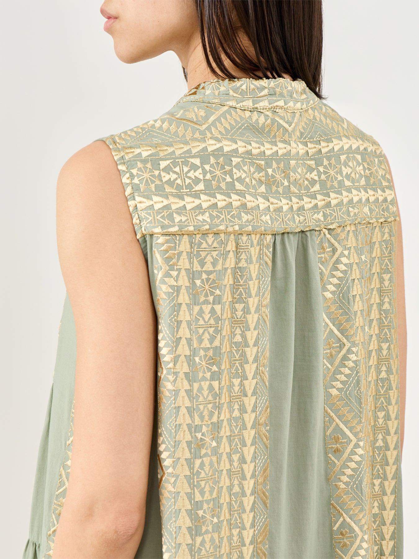 Triangle Sleeveless Mini Dress Khaki