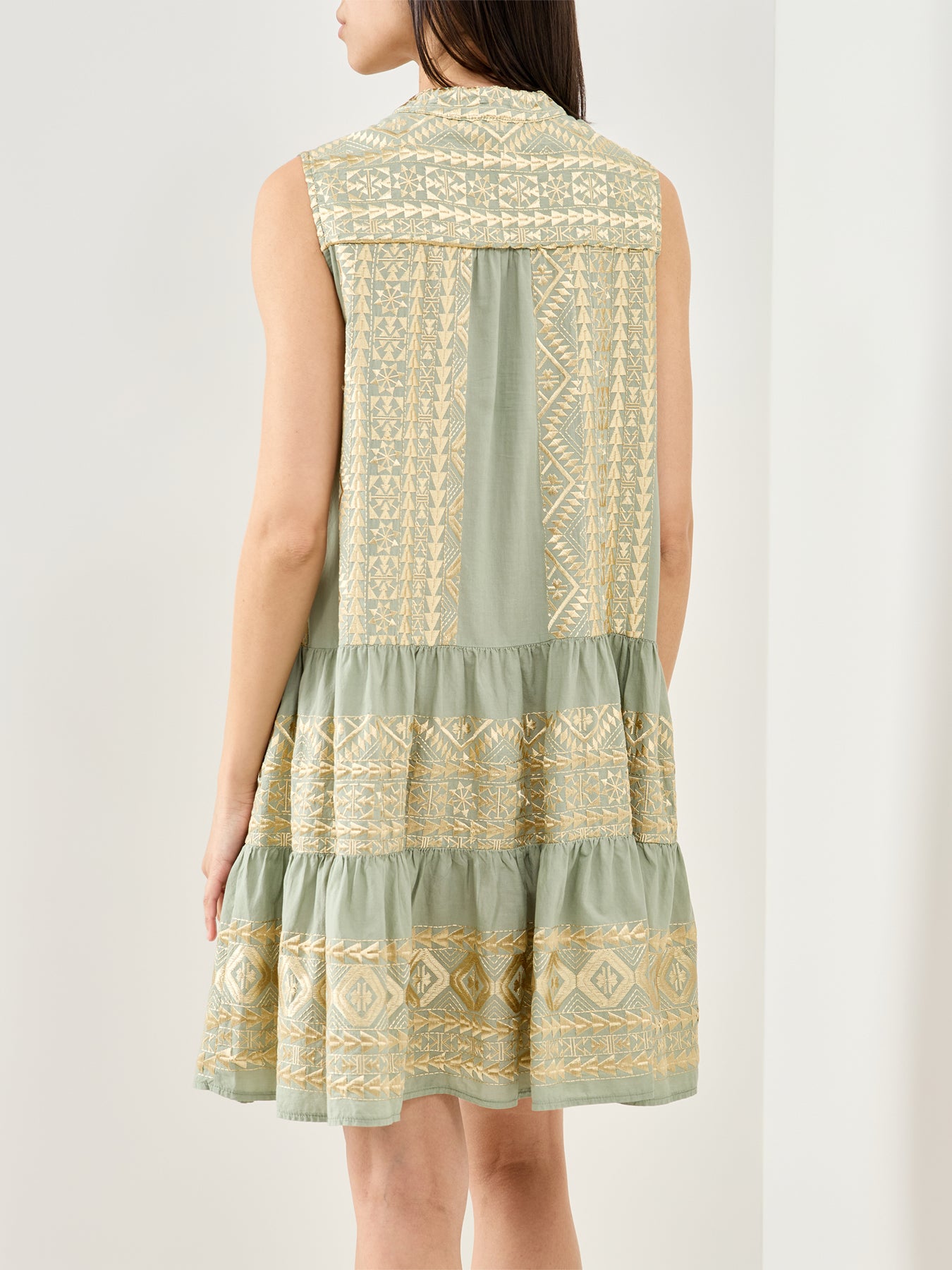 Triangle Sleeveless Mini Dress Khaki