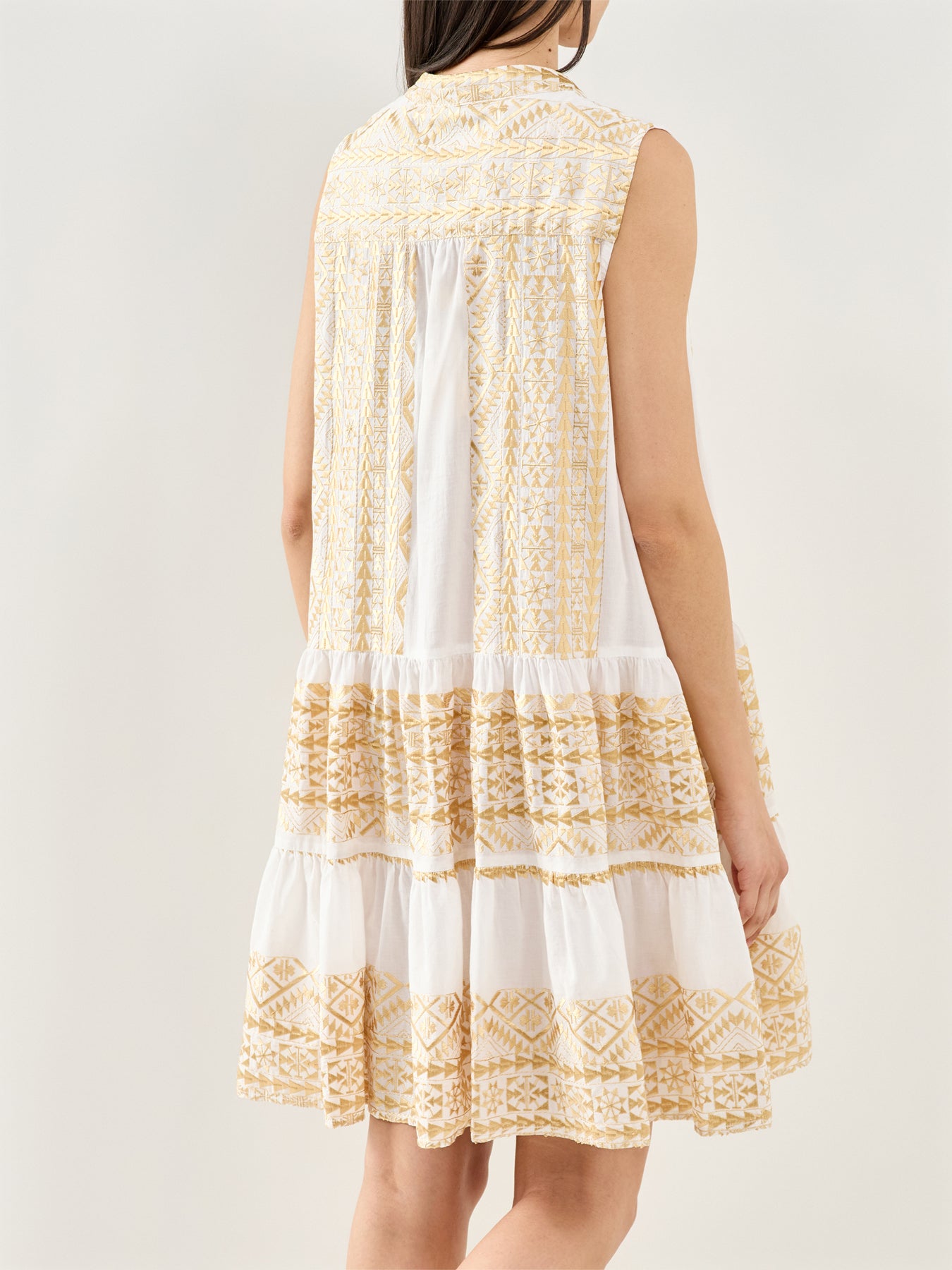 Triangle Sleeveless Mini Dress White