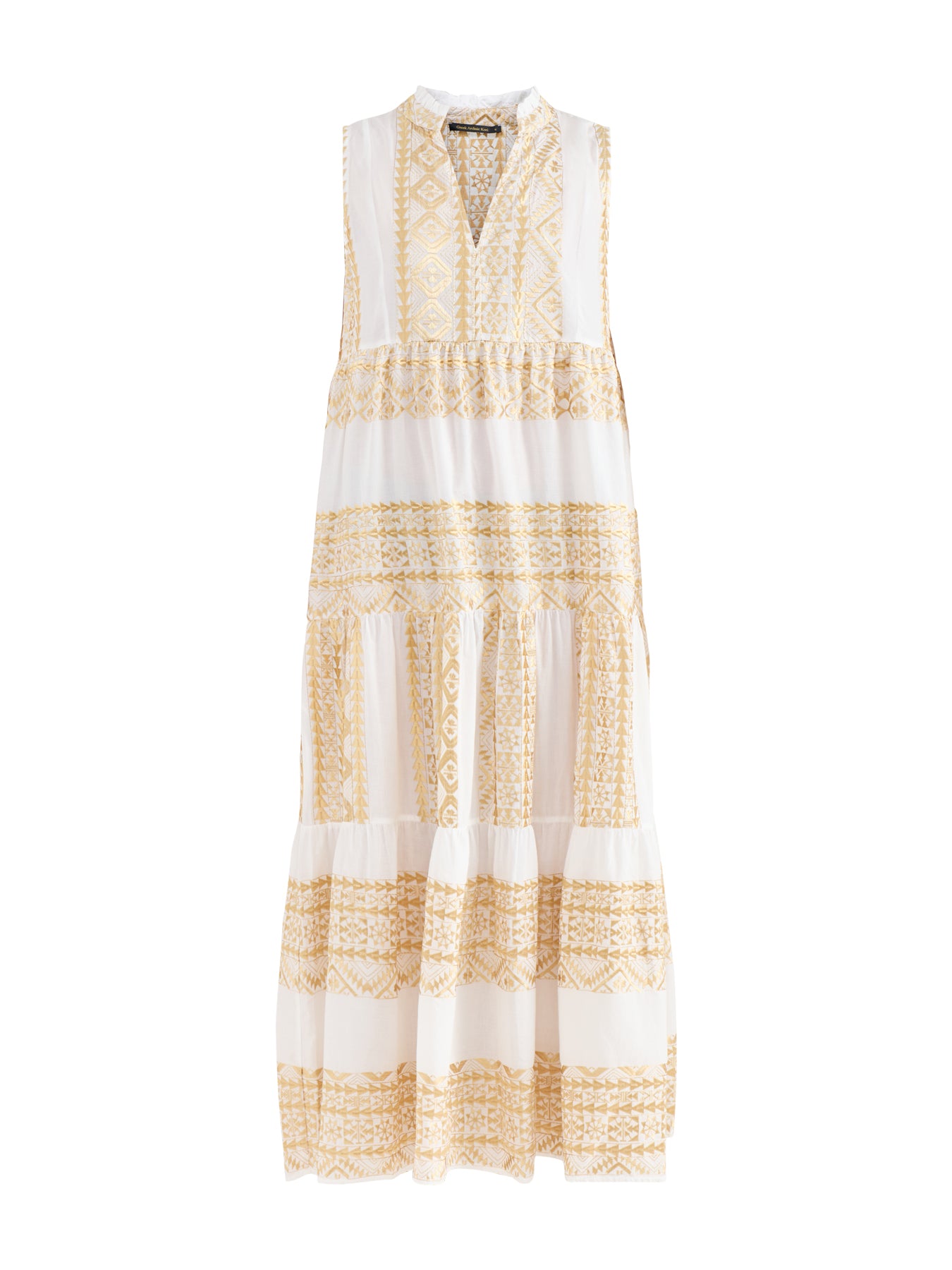 Classic Triangle Maxi Dress White