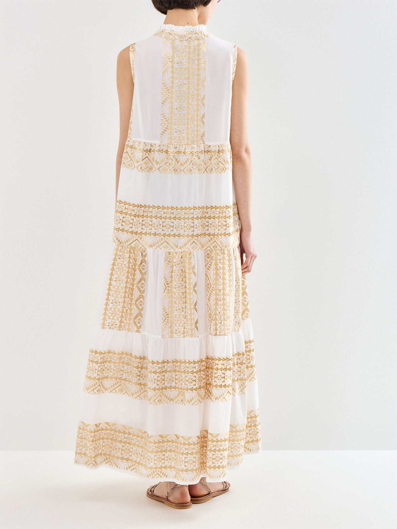 Classic Triangle Maxi Dress White