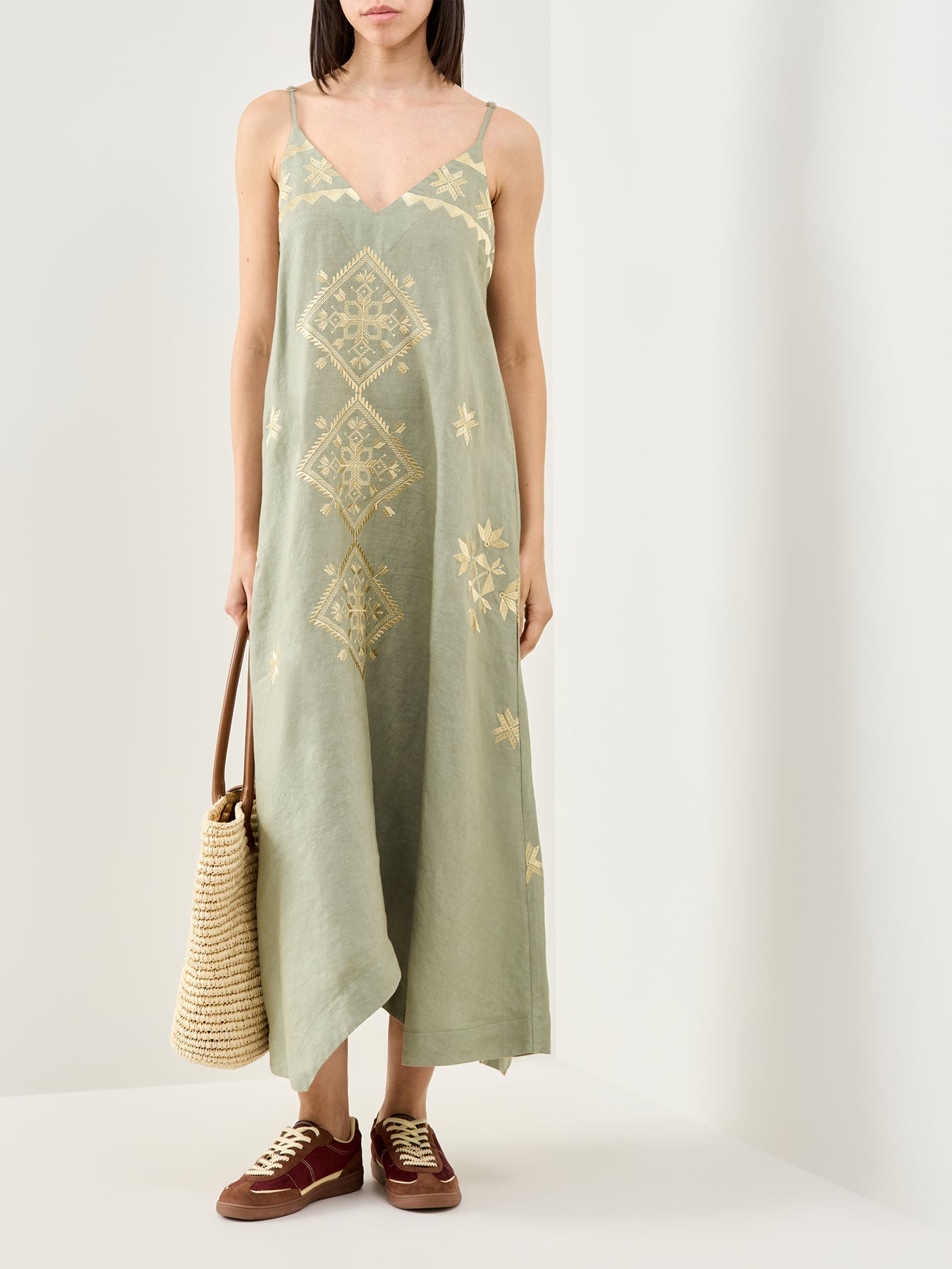 Lefkada A-Line Strappy Dress Khaki