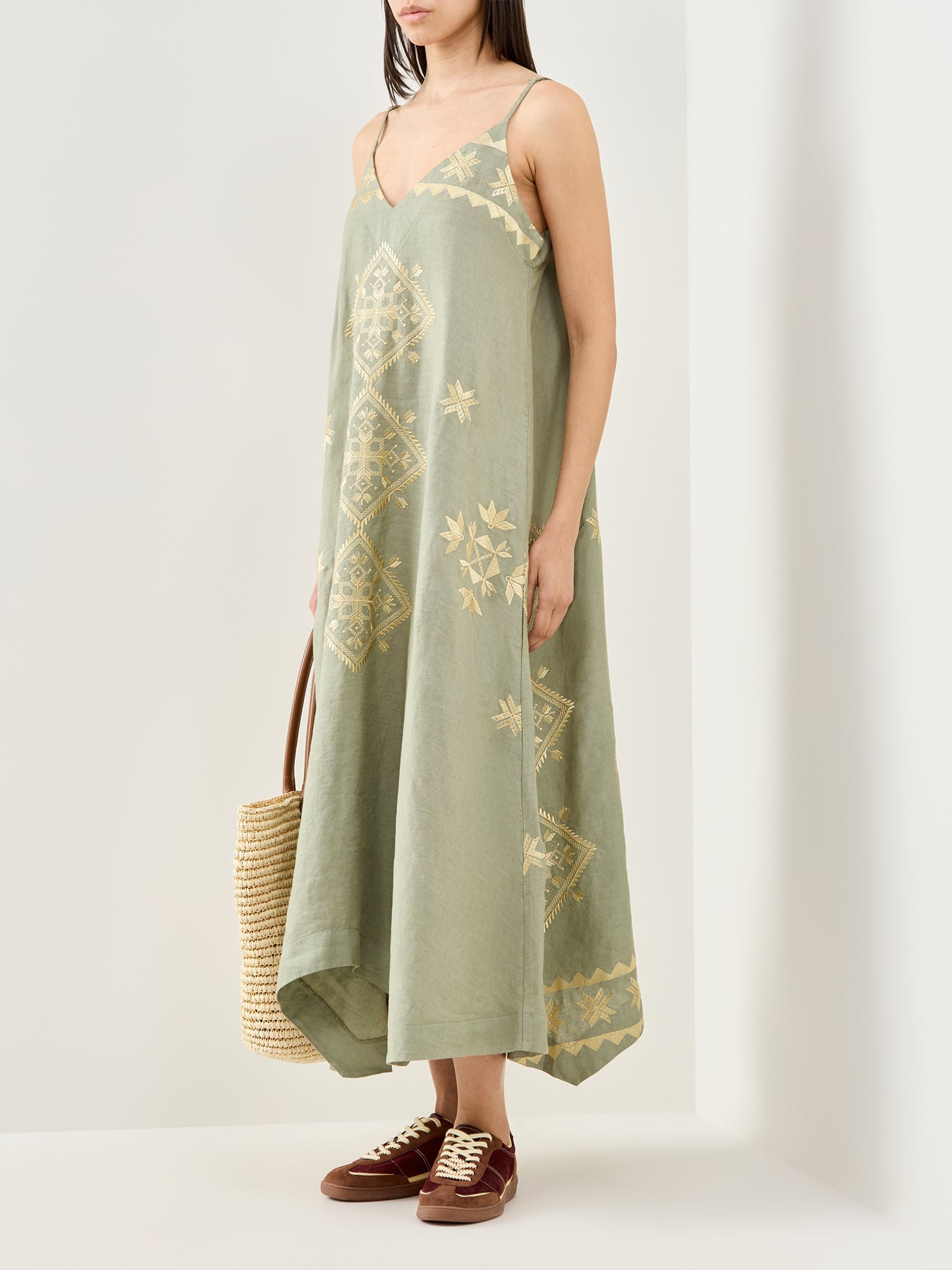 Lefkada A-Line Strappy Dress Khaki