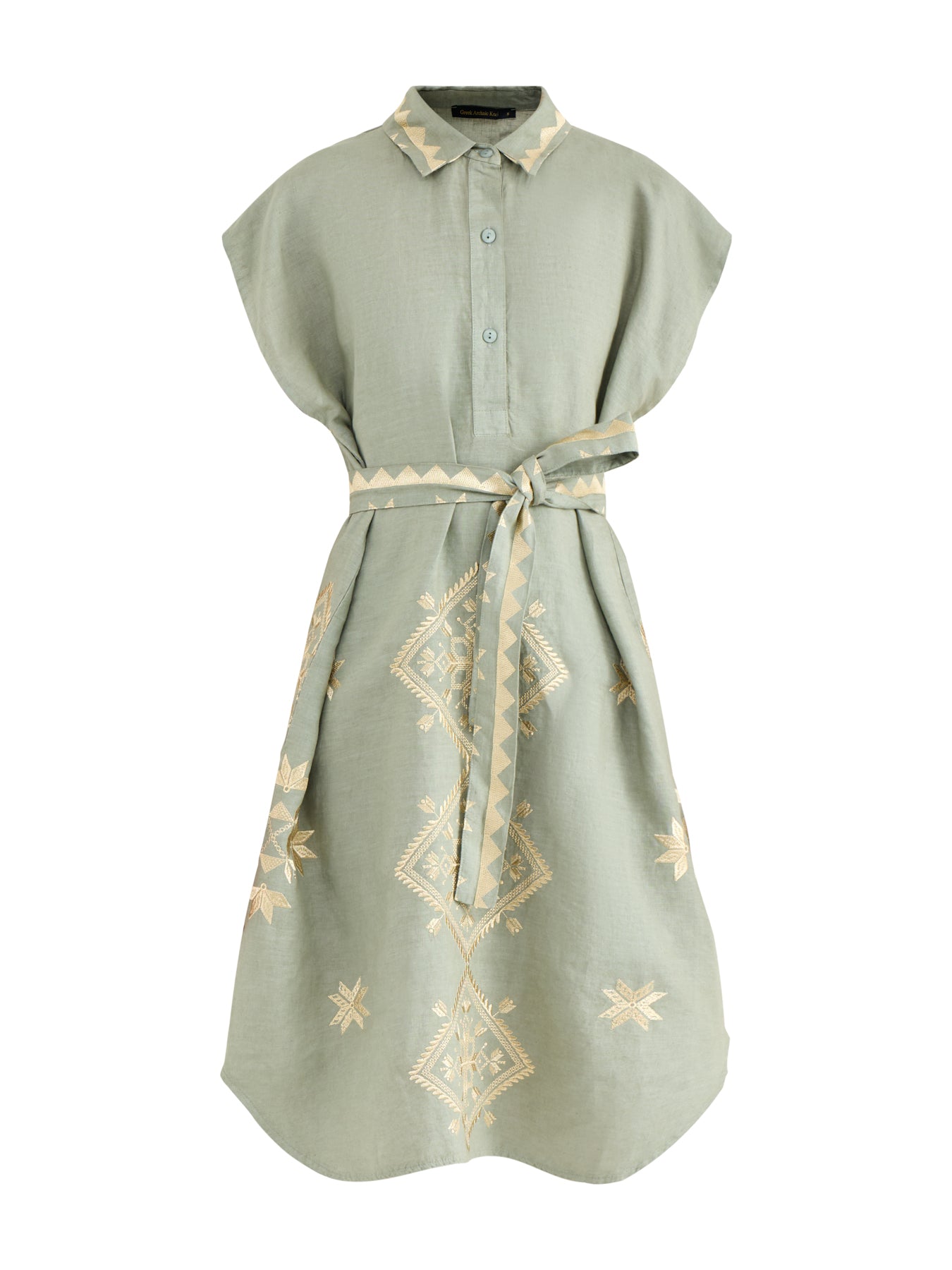 Lefkada Linen Tunic Dress Khaki