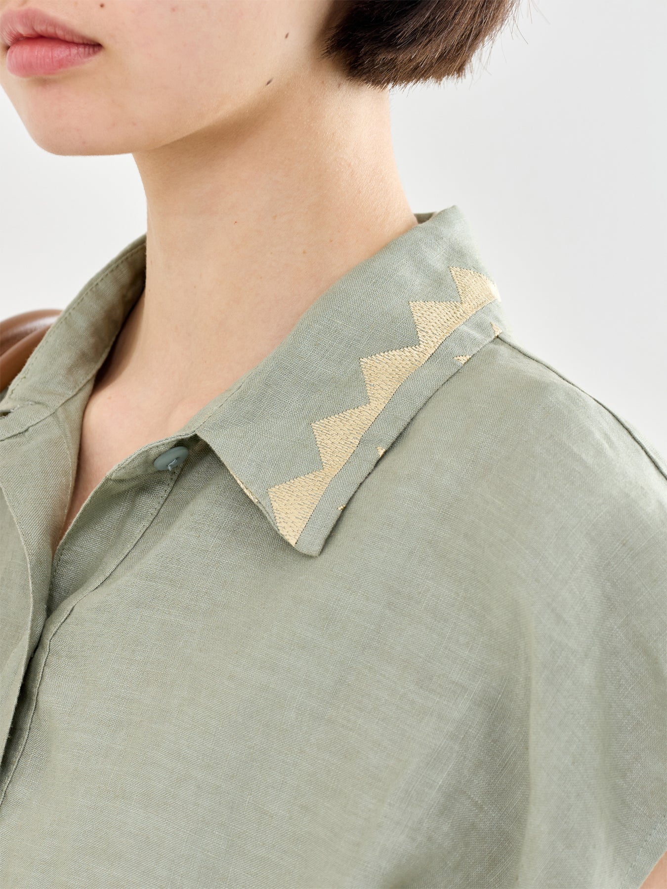 Lefkada Linen Tunic Dress Khaki