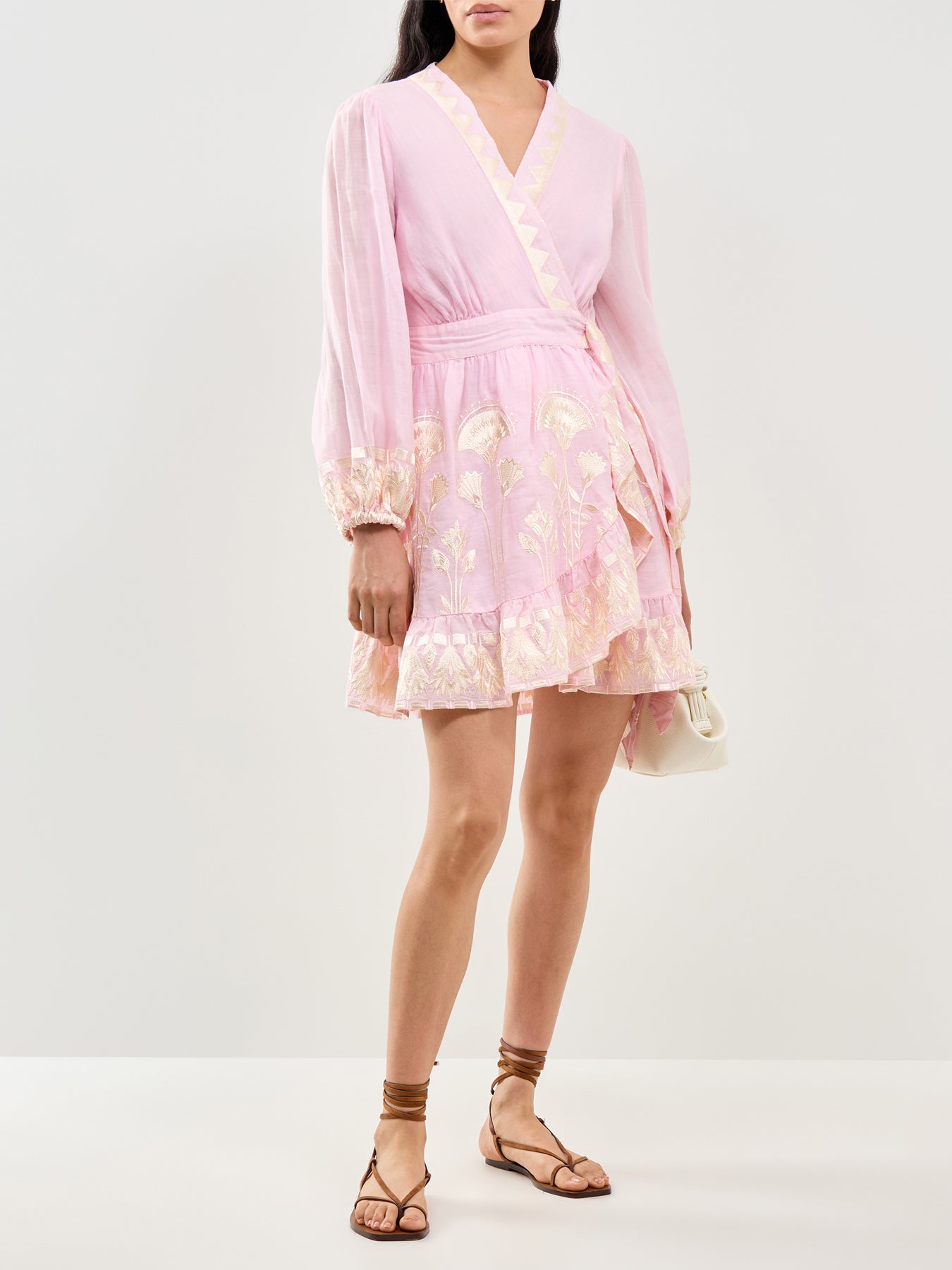 Papyrus Wrap Mini Dress Pink