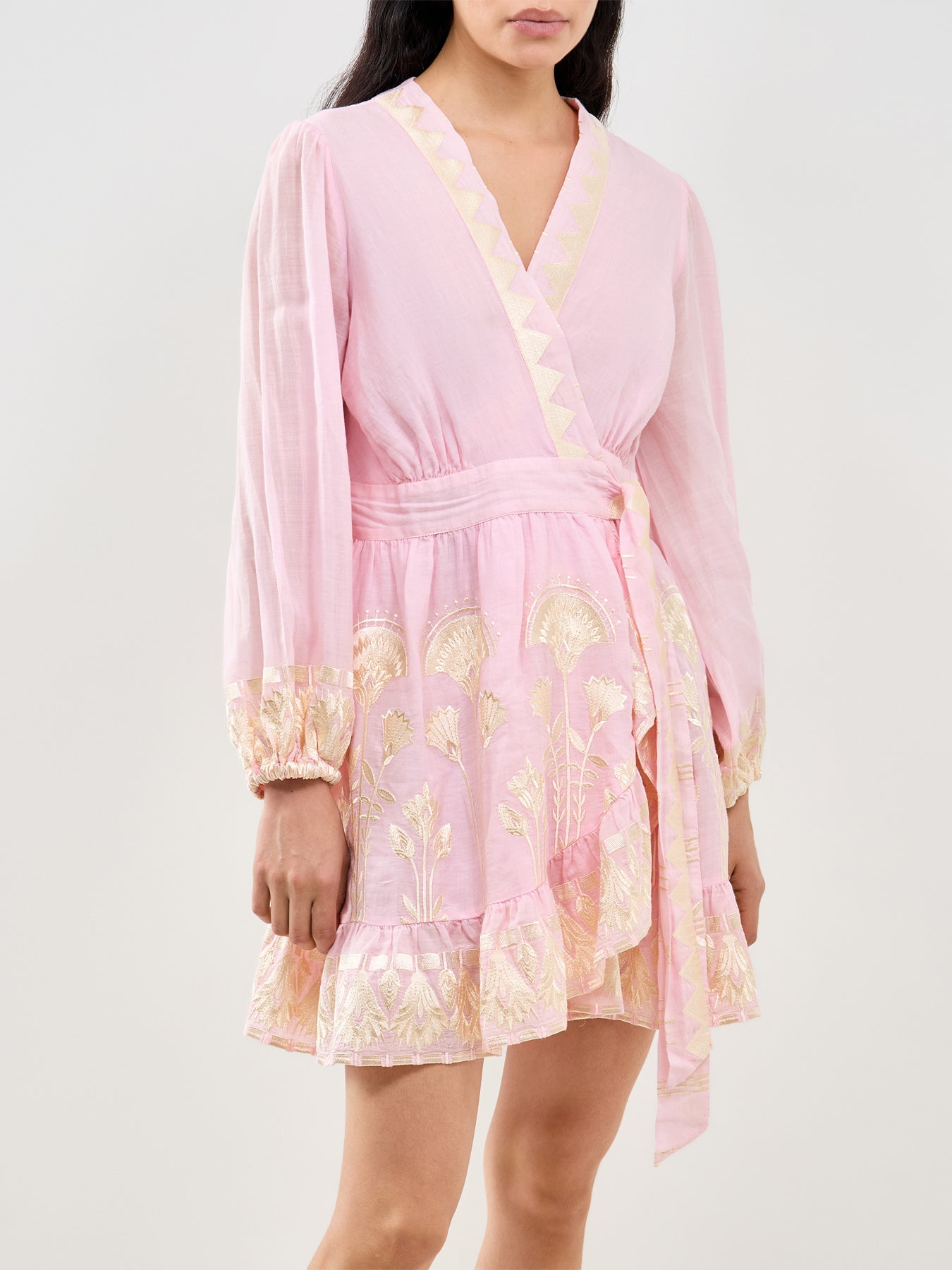 Papyrus Wrap Mini Dress Pink