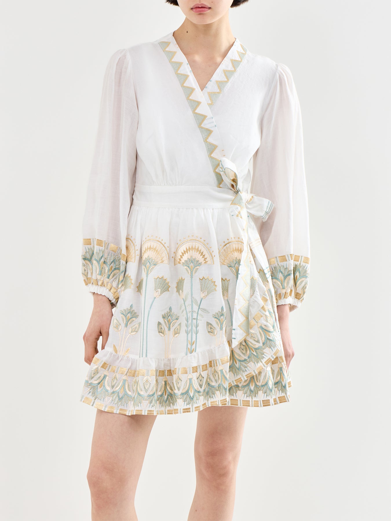 Papyrus Mini Wrap Dress White