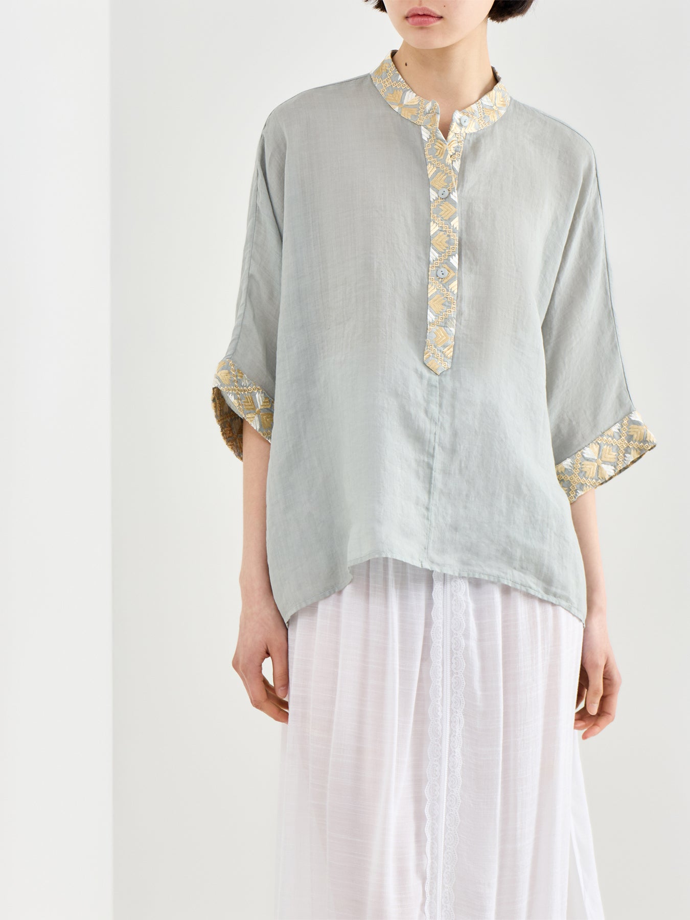 Flakes Kaftan Blouse Grey