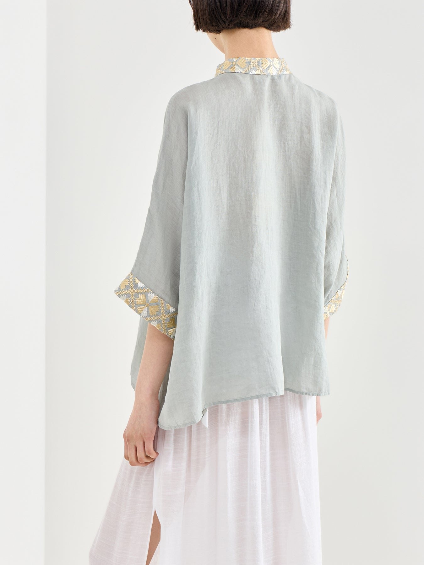 Flakes Kaftan Blouse Grey