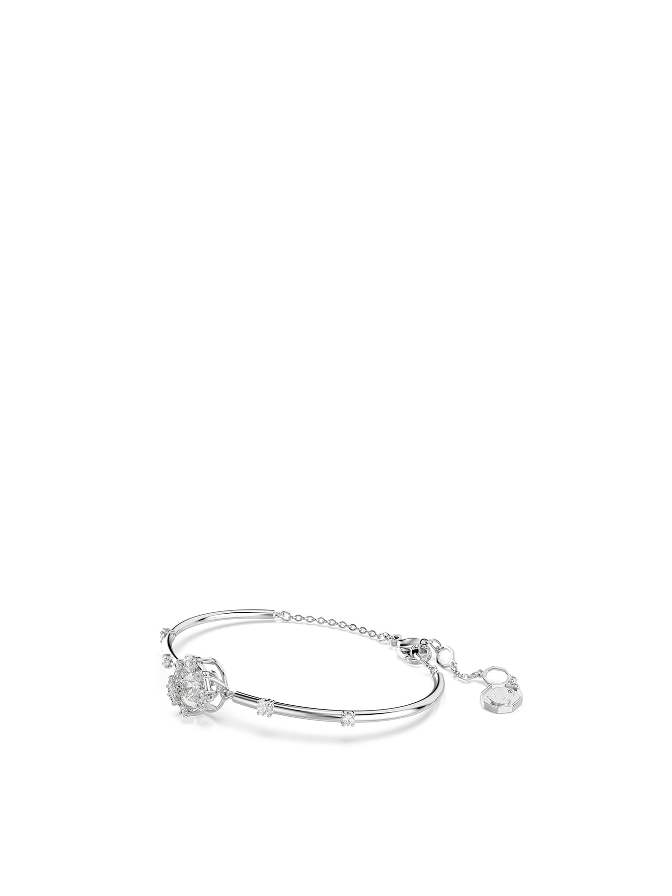 Crystal Soft Bangle Silver