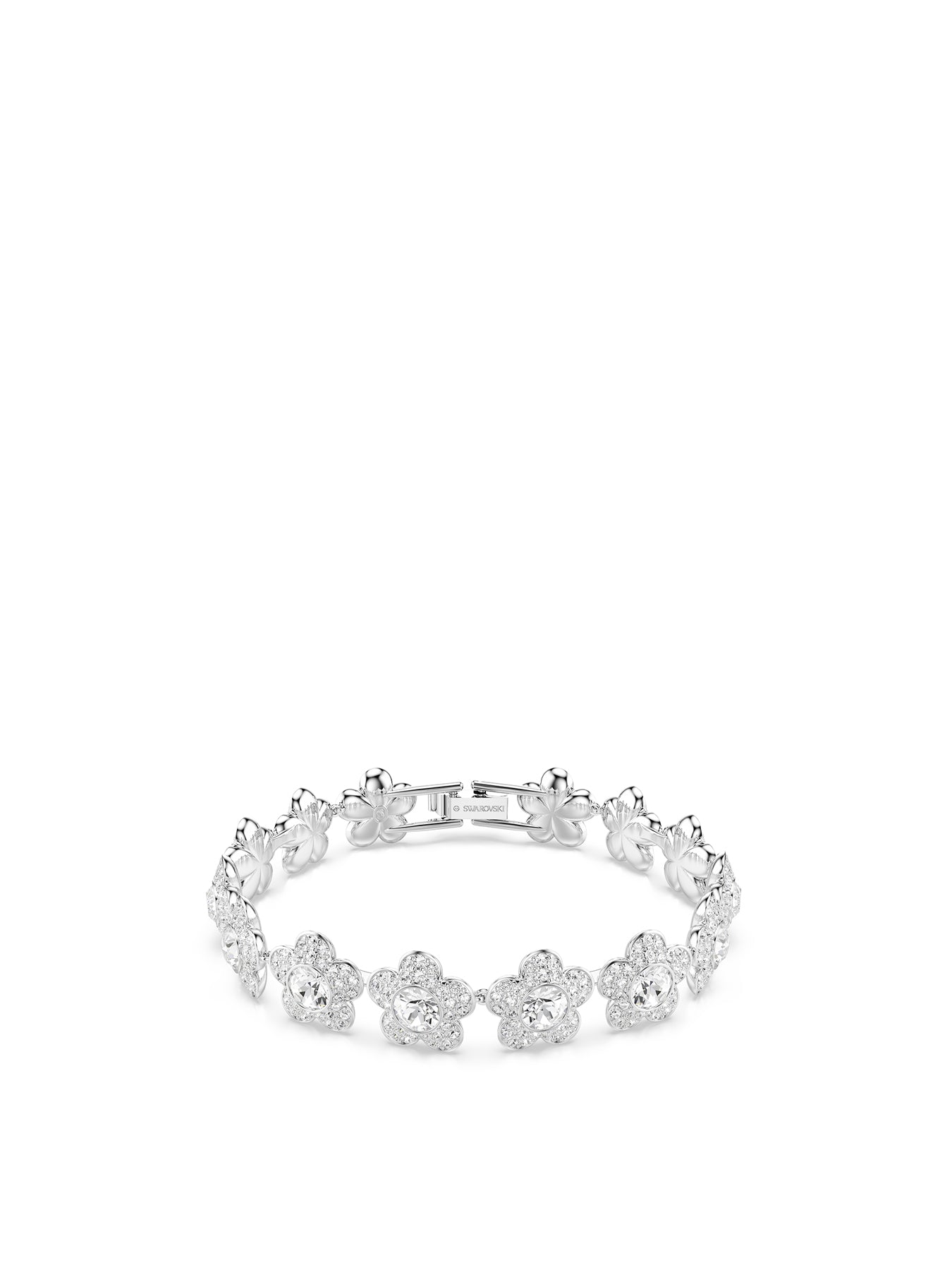 Crystal Motif Bracelet Silver