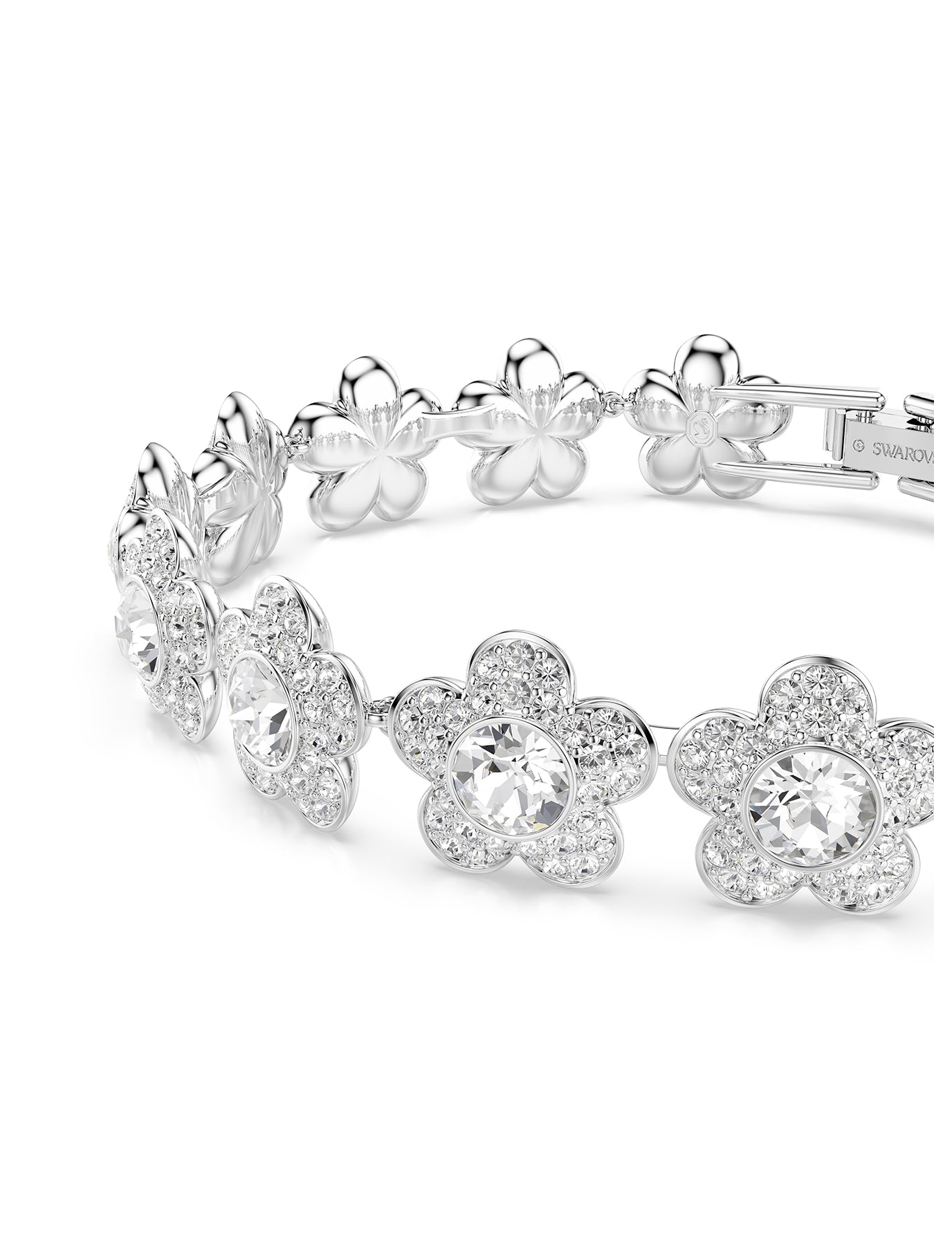 Crystal Motif Bracelet Silver