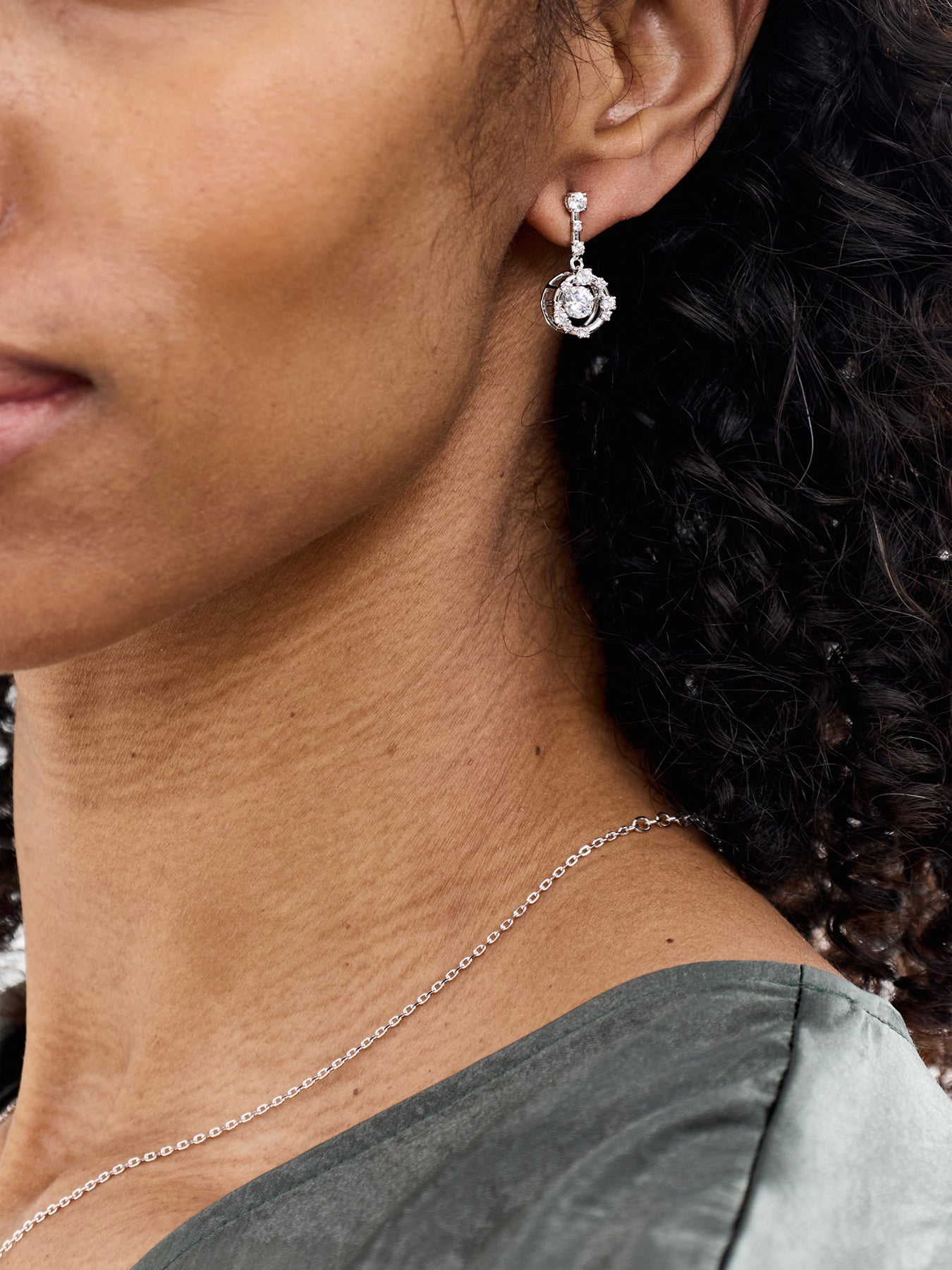 Hyperbola Pendant Silver Earrings