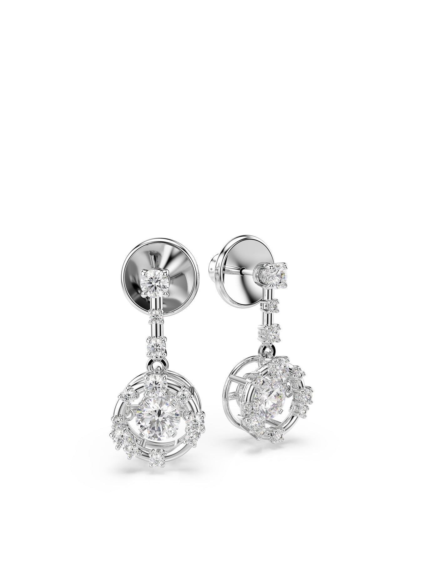 Hyperbola Pendant Silver Earrings