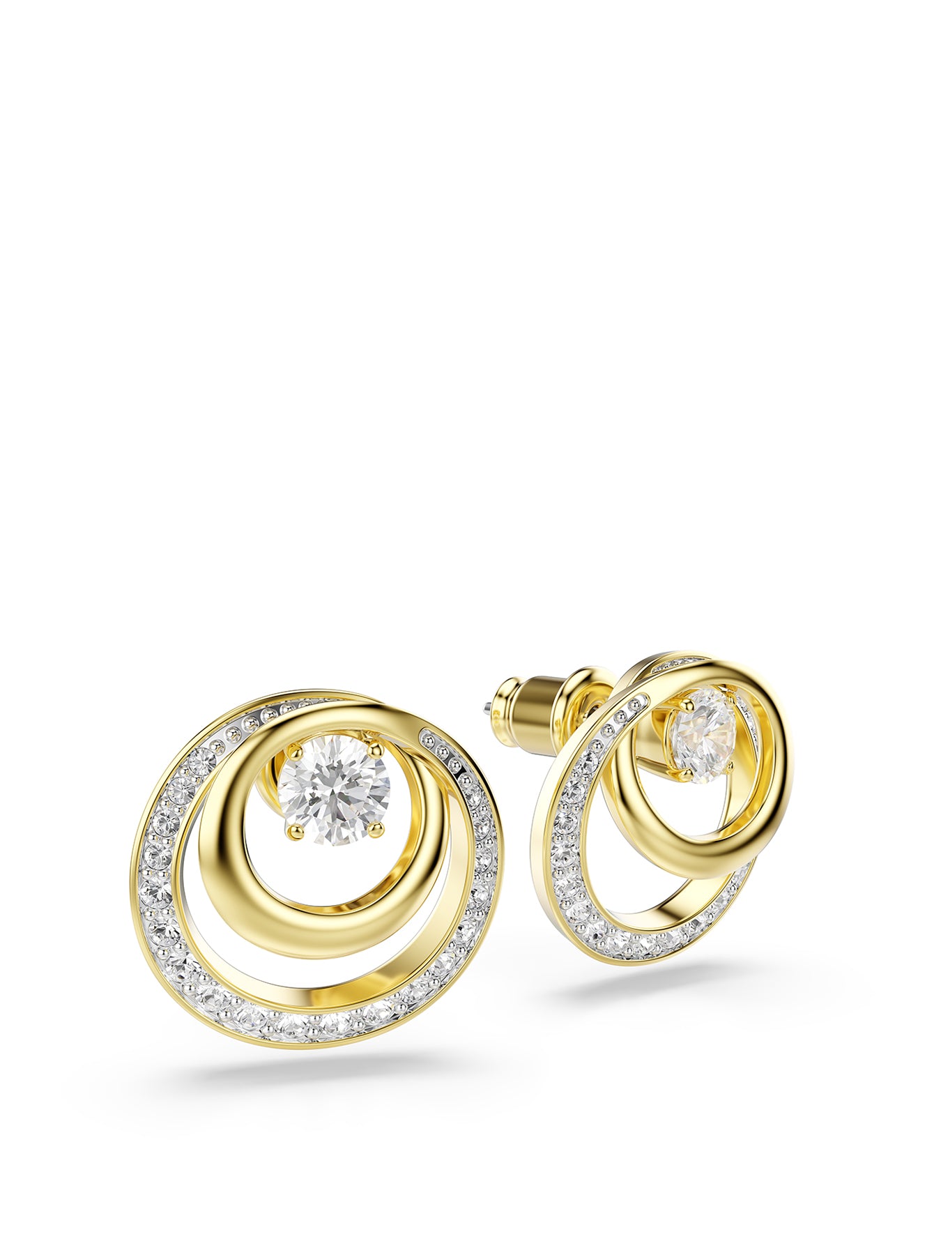 Hyperbola Crystal Earrings Gold