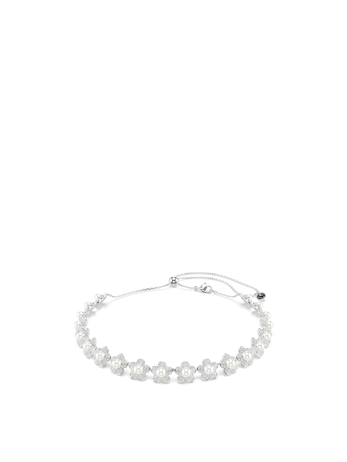 Crystal Motif Necklace Gold Tone