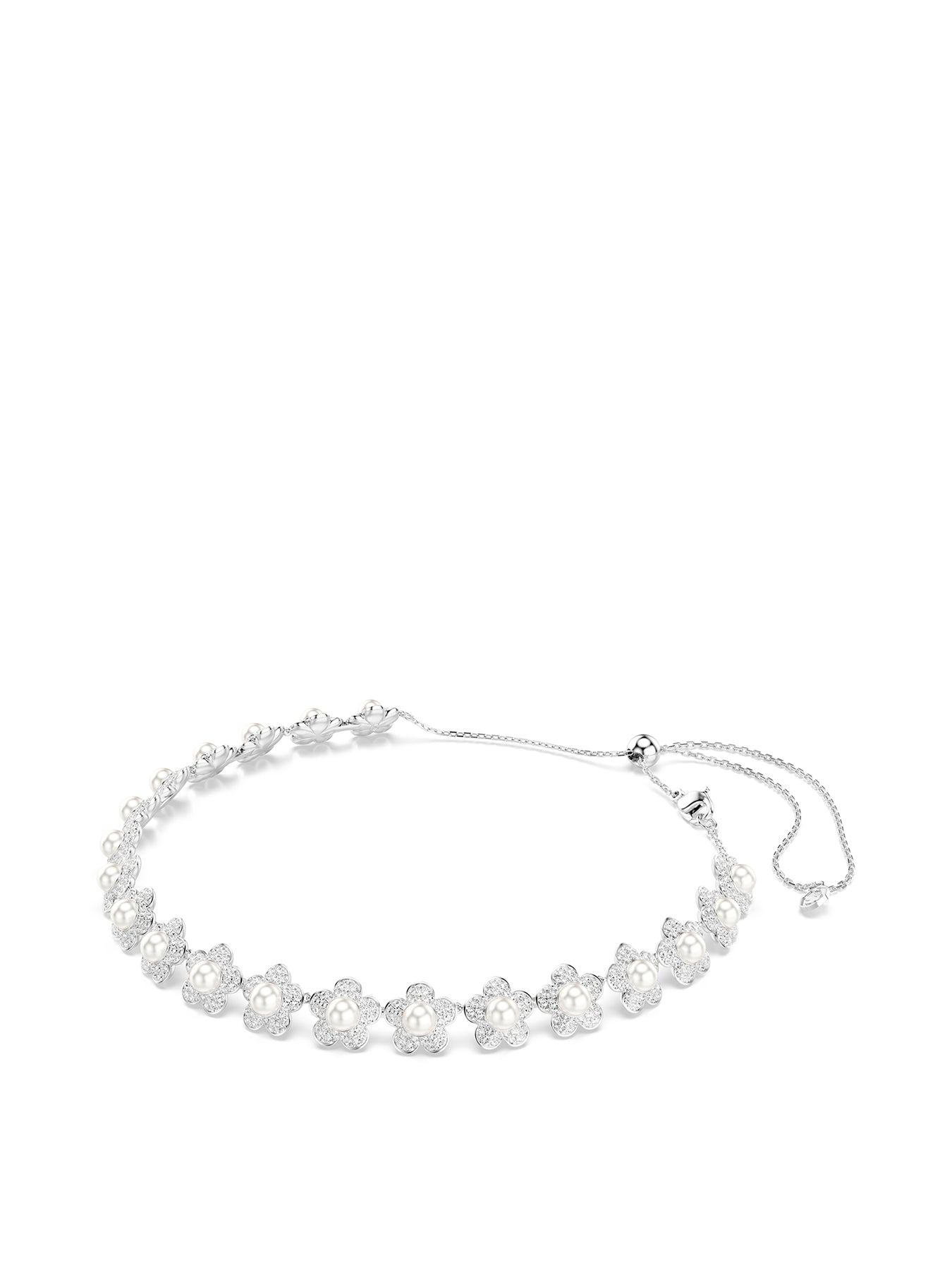 Crystal Motif Necklace Gold Tone