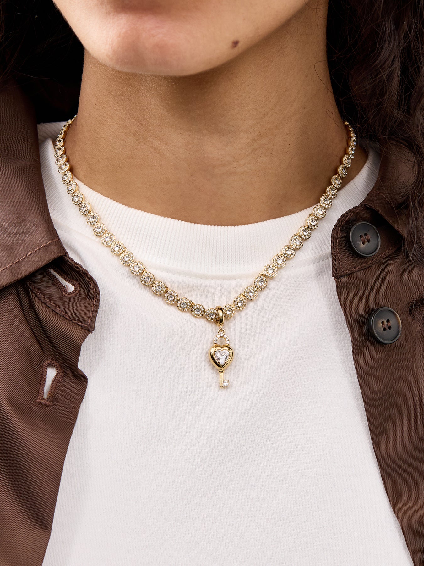Swarovski x Ariana Grande Idyllia Heart Charm White Gold Tone Plated