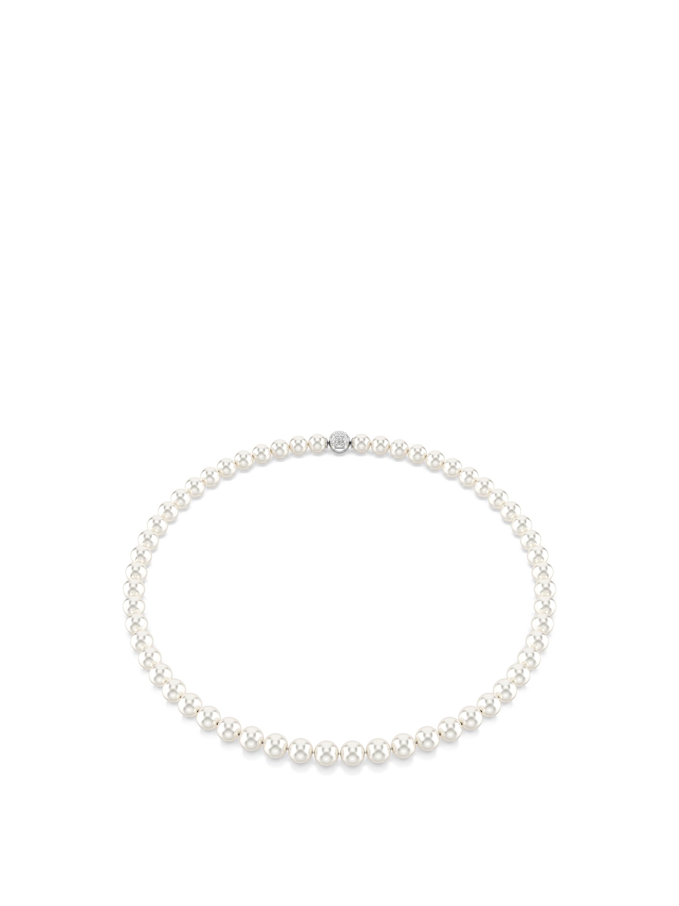 Pearl Tennis Necklace Silver