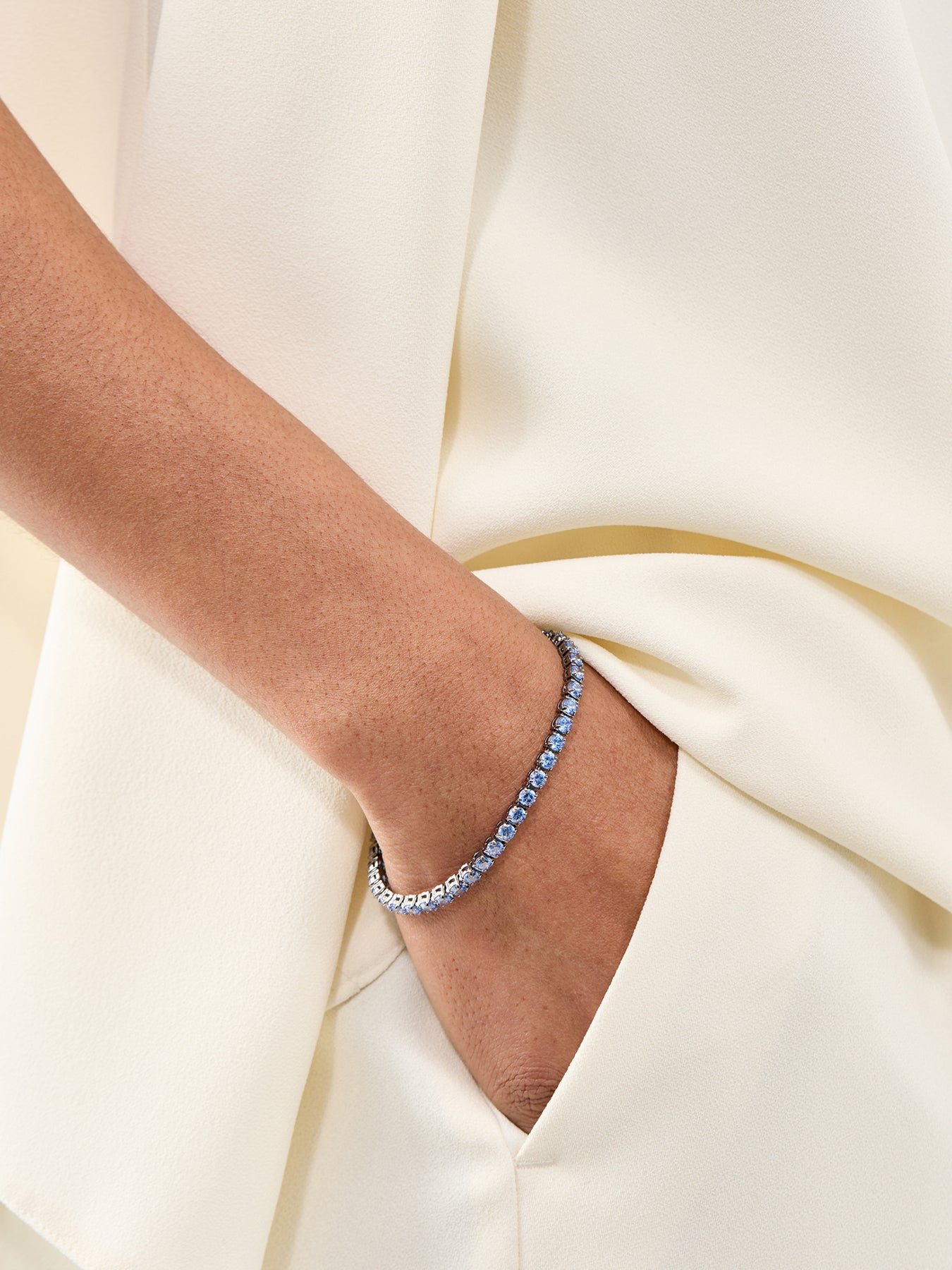 Crystal & Pearl Bracelet Blue