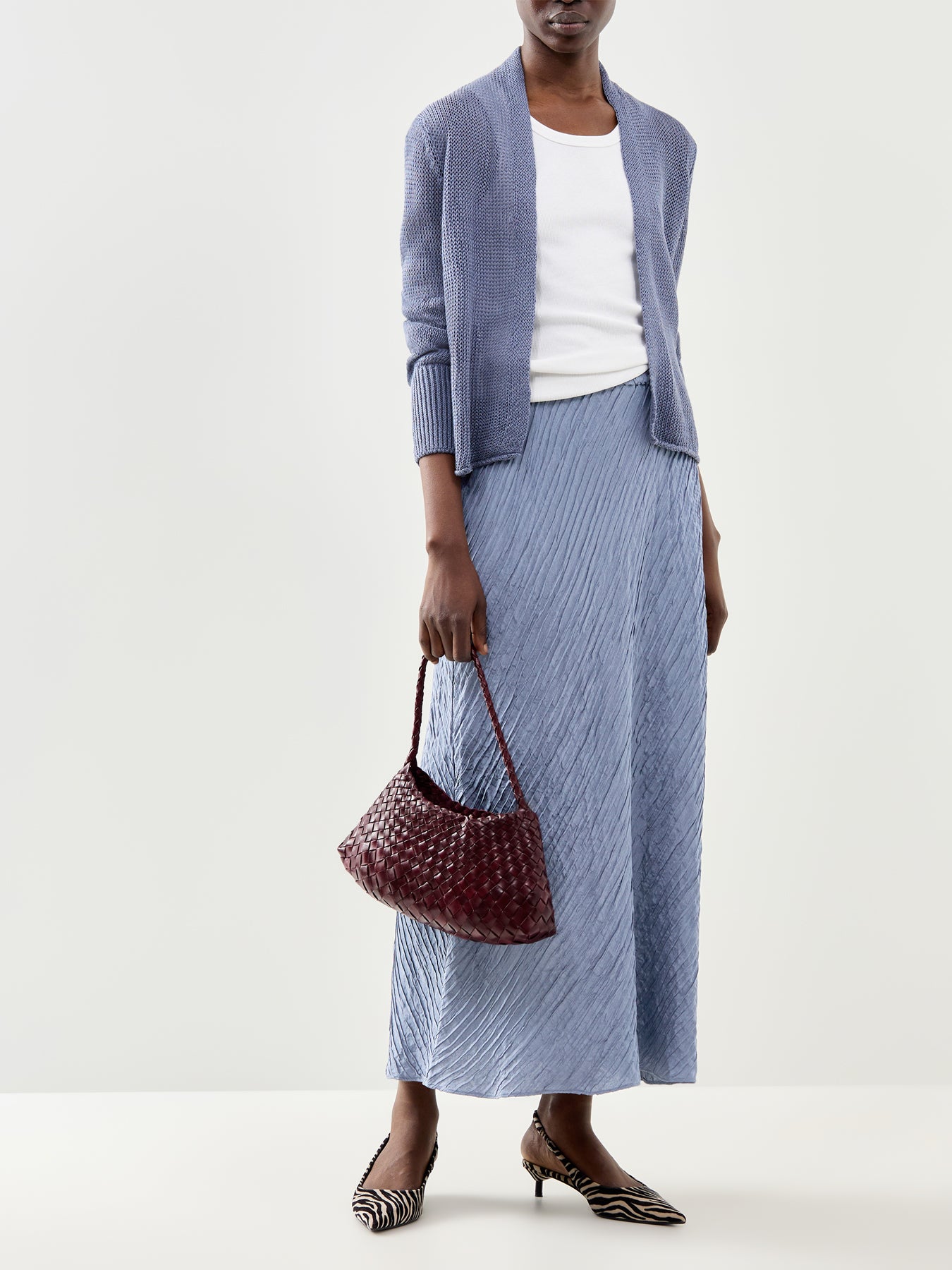 Bias Cut Skirt Blue