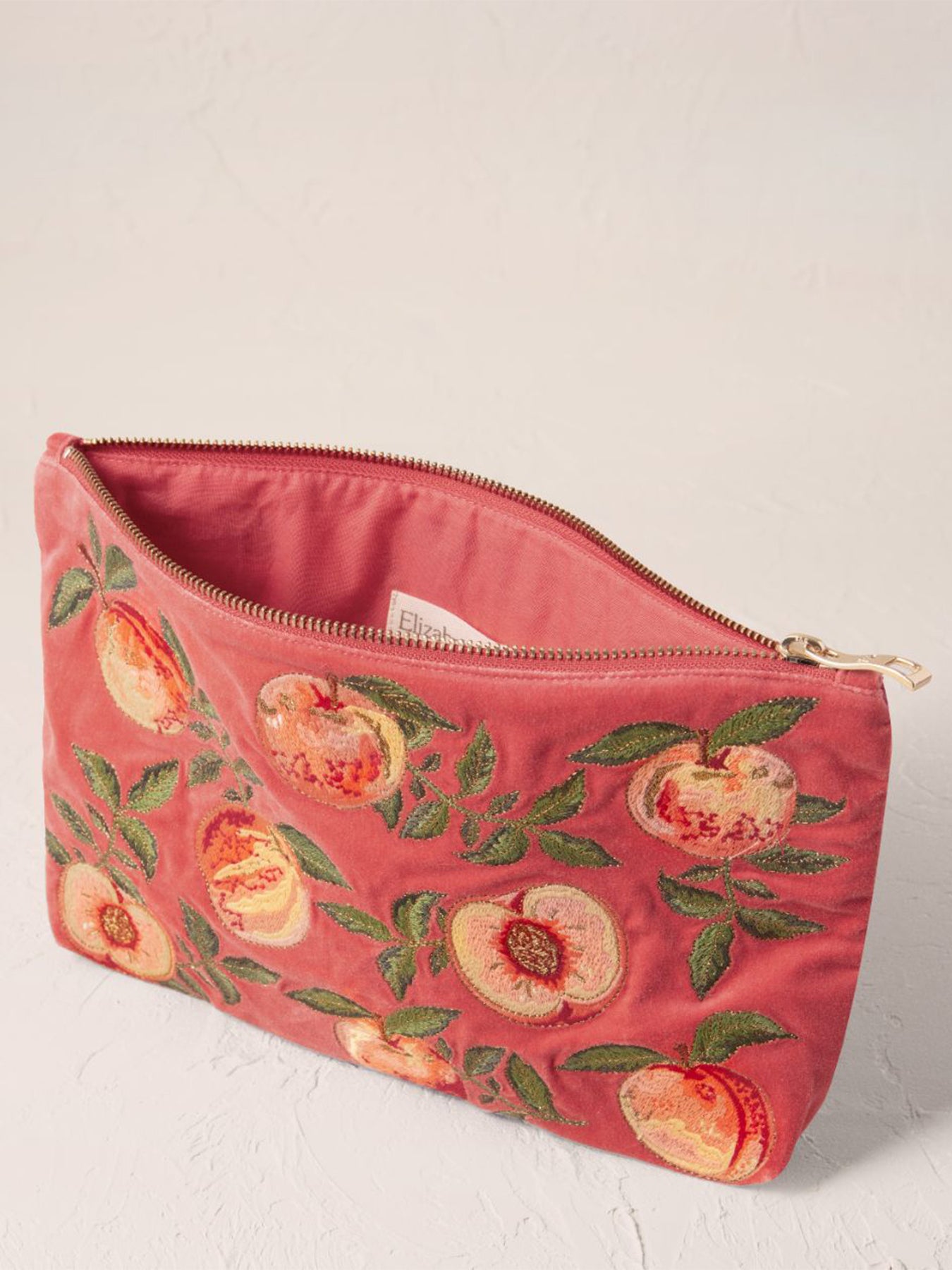 Summer Peach Cotton Everyday Pouch Pink