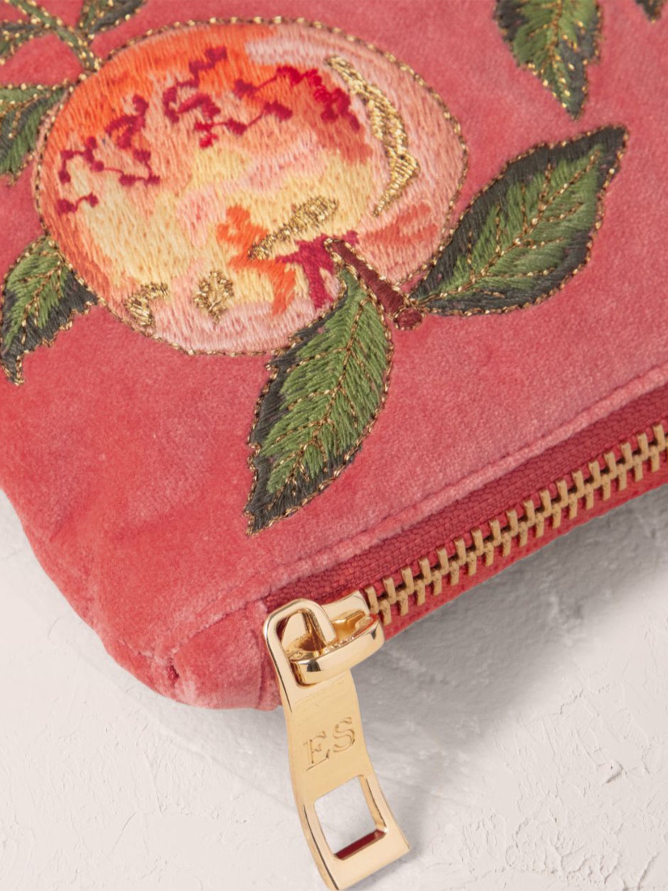 Summer Peach Cotton Everyday Pouch Pink