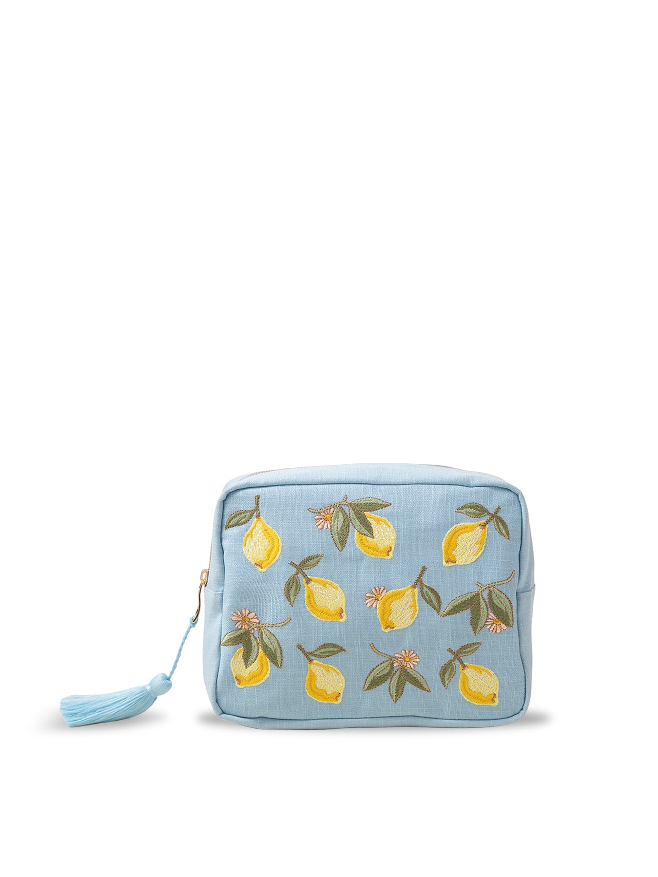 Lemon Blossom Cotton Wash Bag Blue