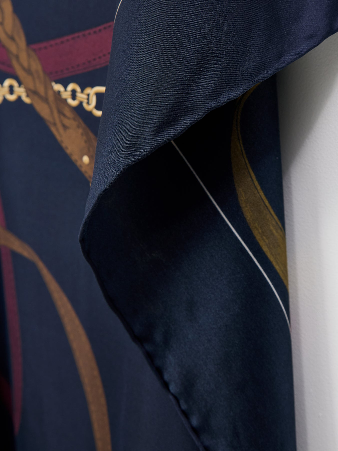 Belting Square Silk Scarf Navy