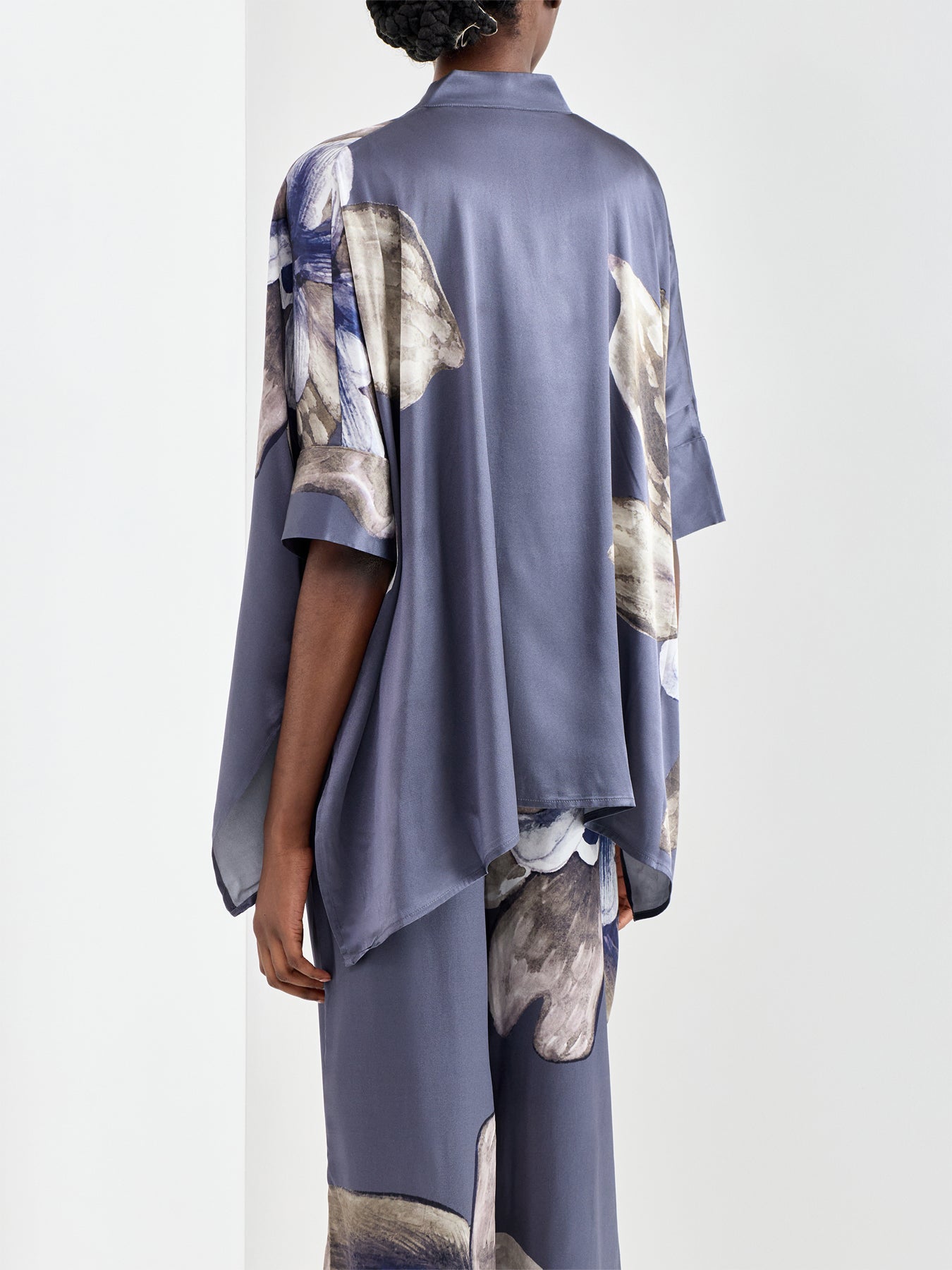 Mandy Silk Blouse Grey