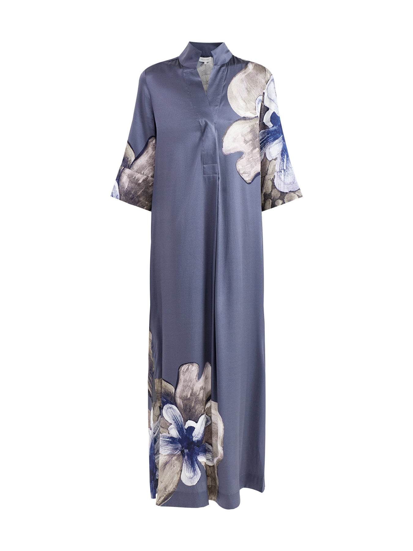 Helga Silk Kimono Dress Grey
