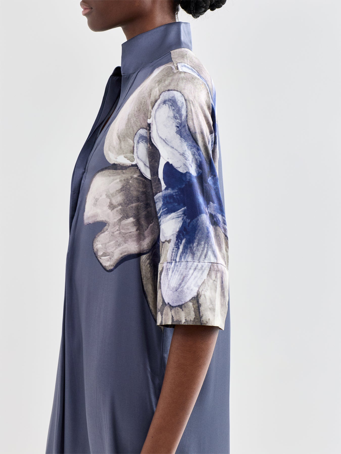 Helga Silk Kimono Dress Grey
