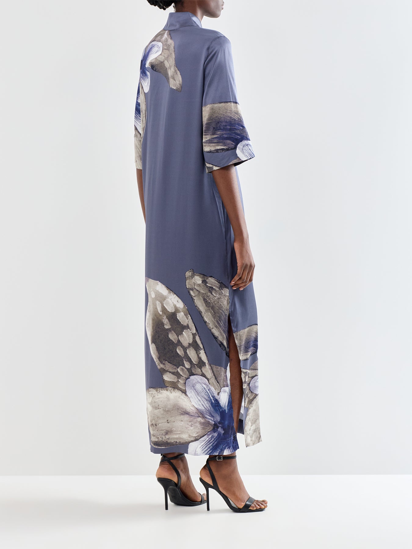 Helga Silk Kimono Dress Grey