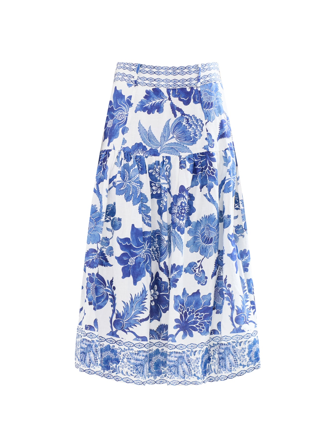 Petrine Linen A-Line Skirt Blue