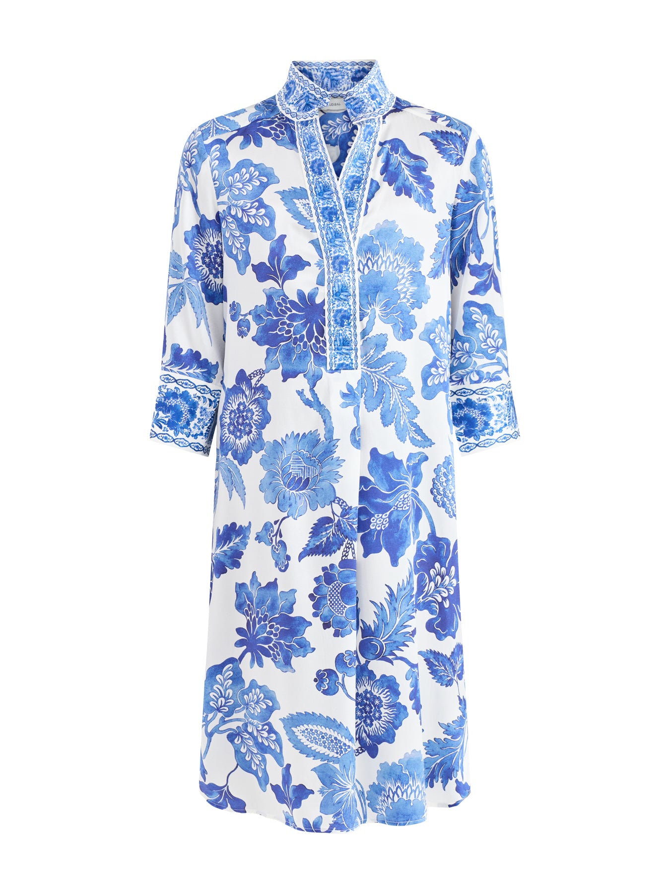 Kamilles Silk Shirt Dress Blue