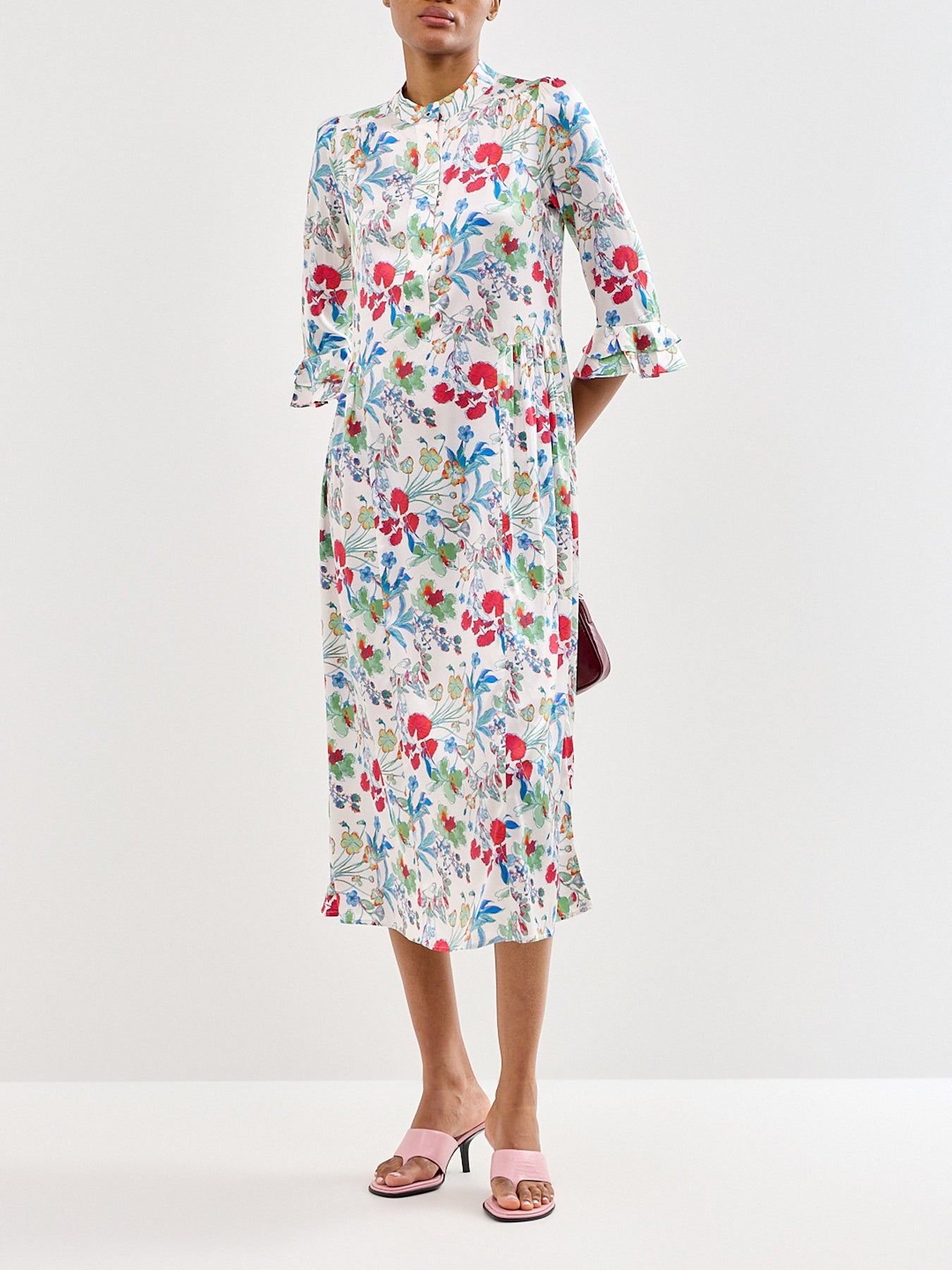 Rosanna Ruffle Maxi Shirt Dress Multi