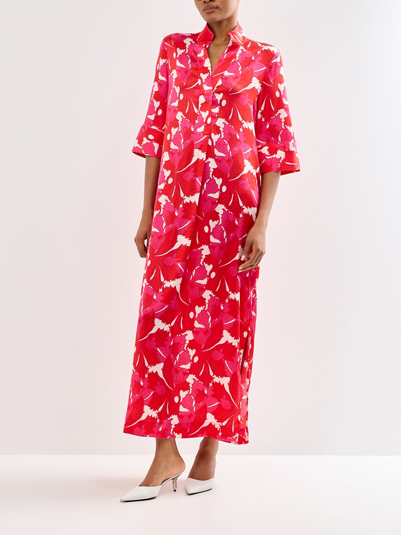 Helga Silk Kimono Dress Red
