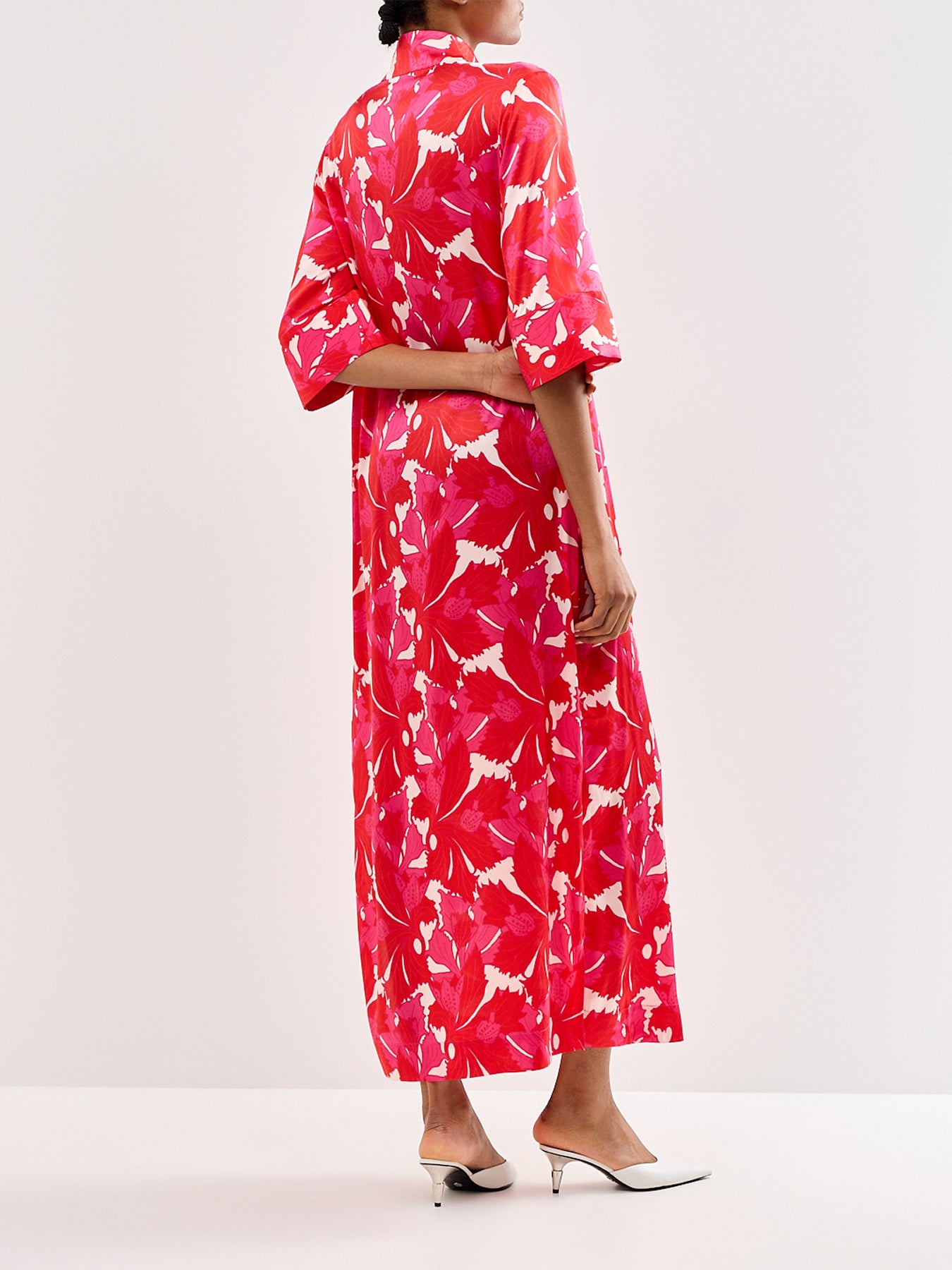 Helga Silk Kimono Dress Red