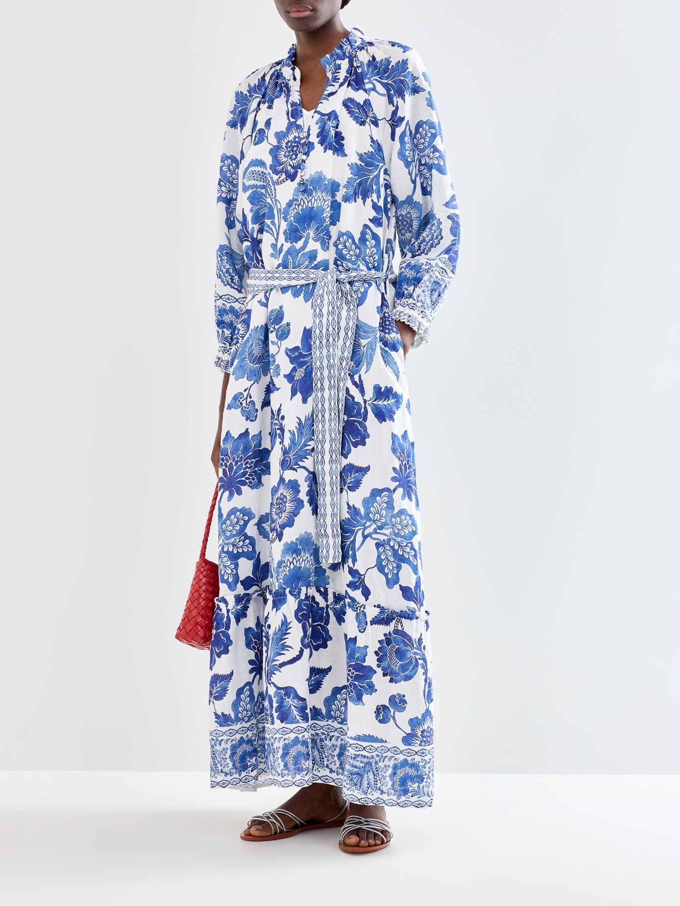 Idania Linen Shirt Dress Blue