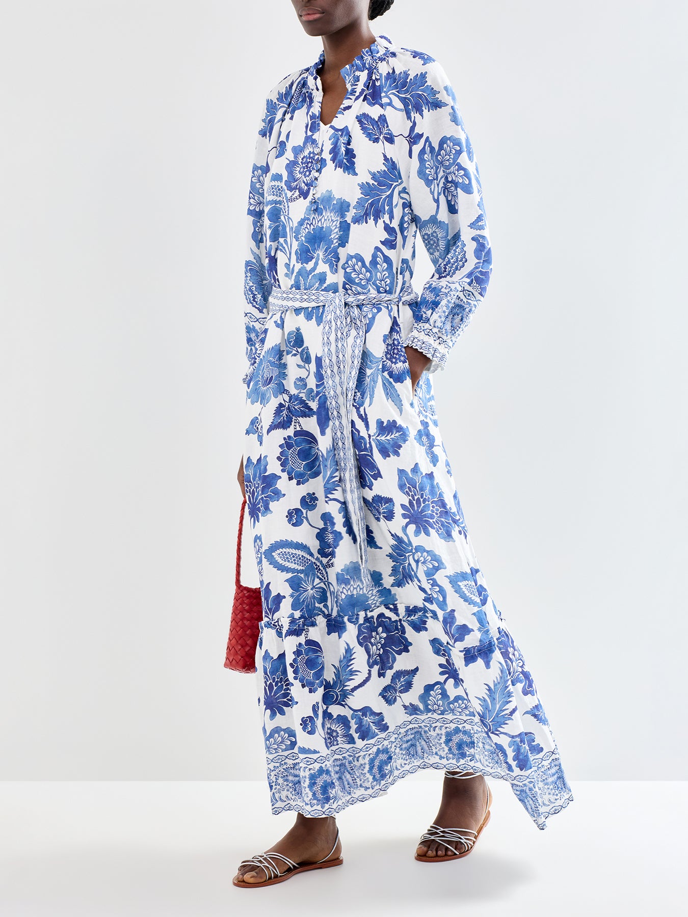 Idania Linen Shirt Dress Blue